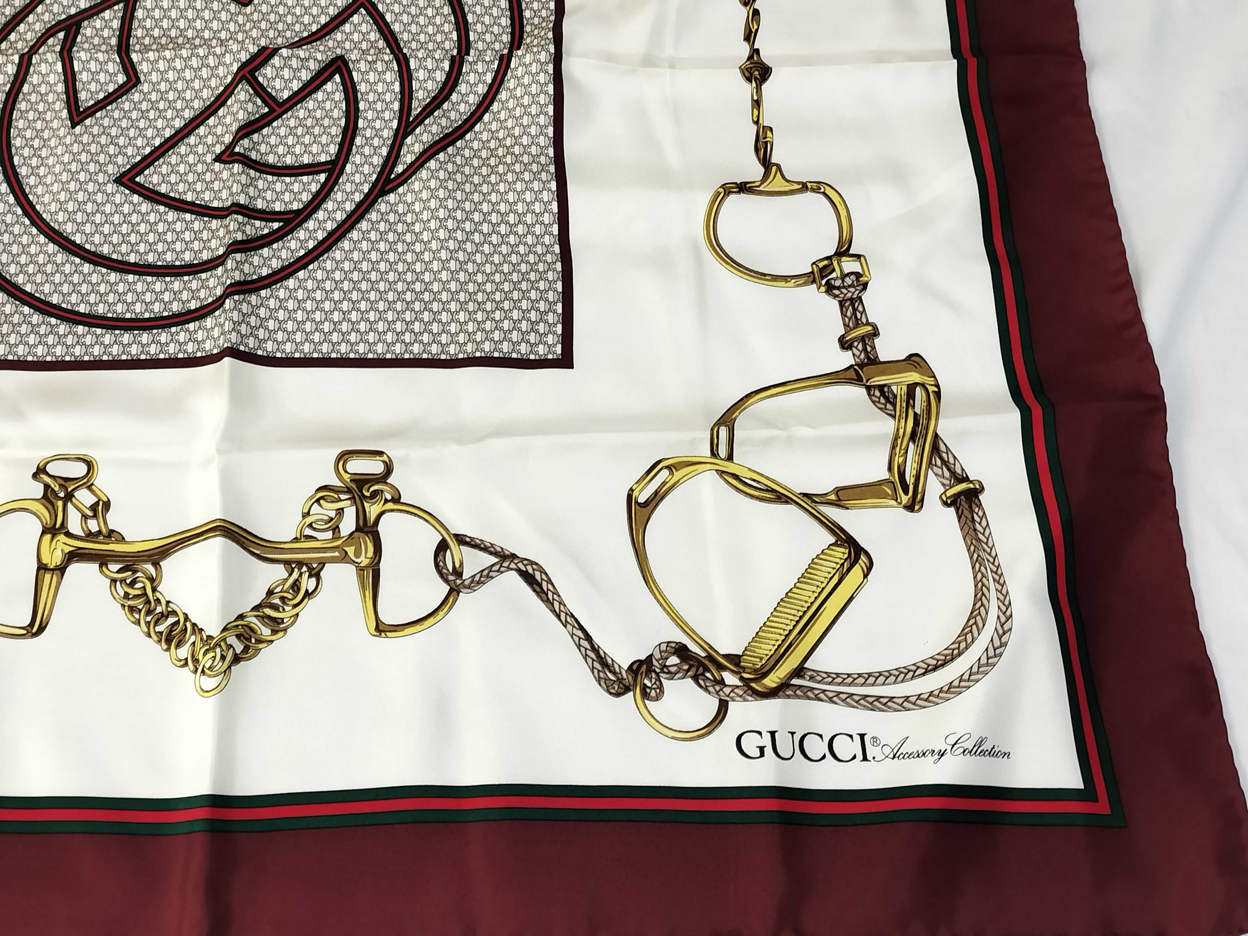 Gucci Accessory Collection Equestrian Motif Silk Square Scarf