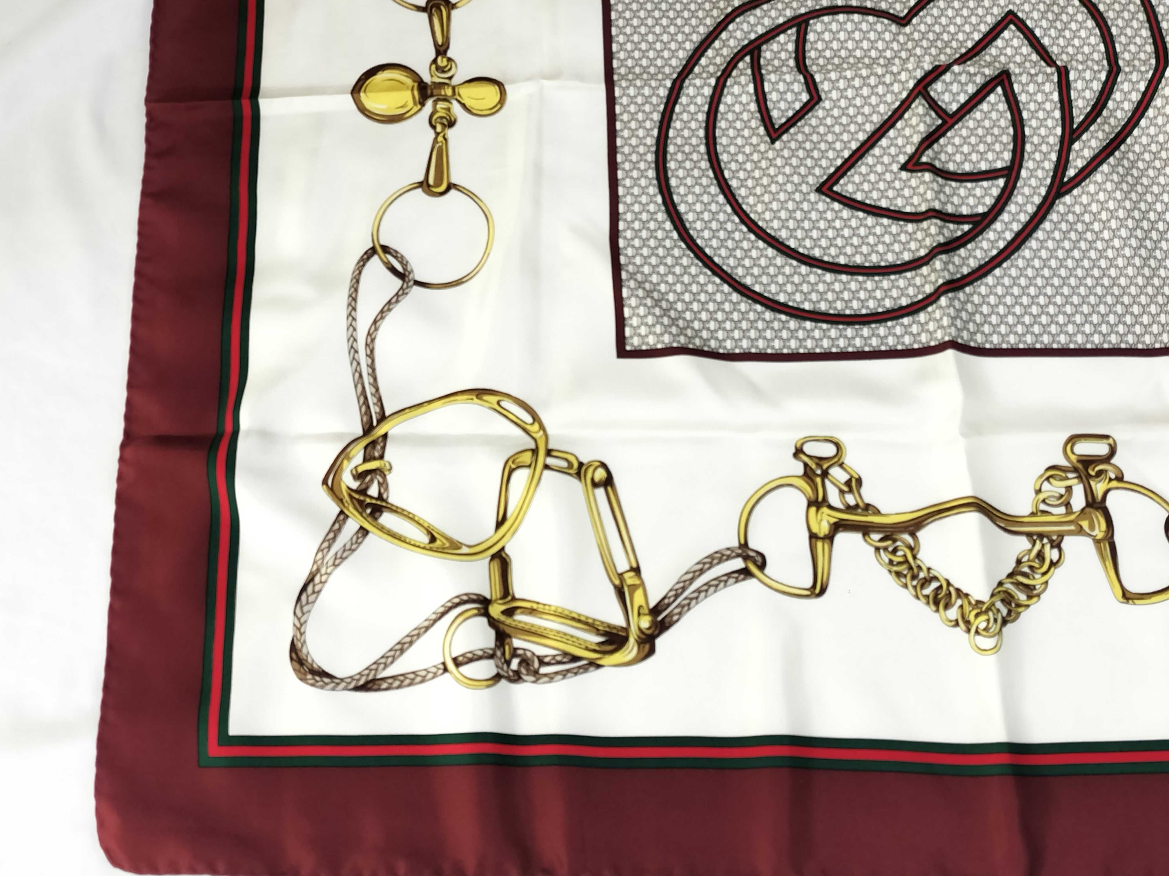Gucci Accessory Collection Equestrian Motif Silk Square Scarf