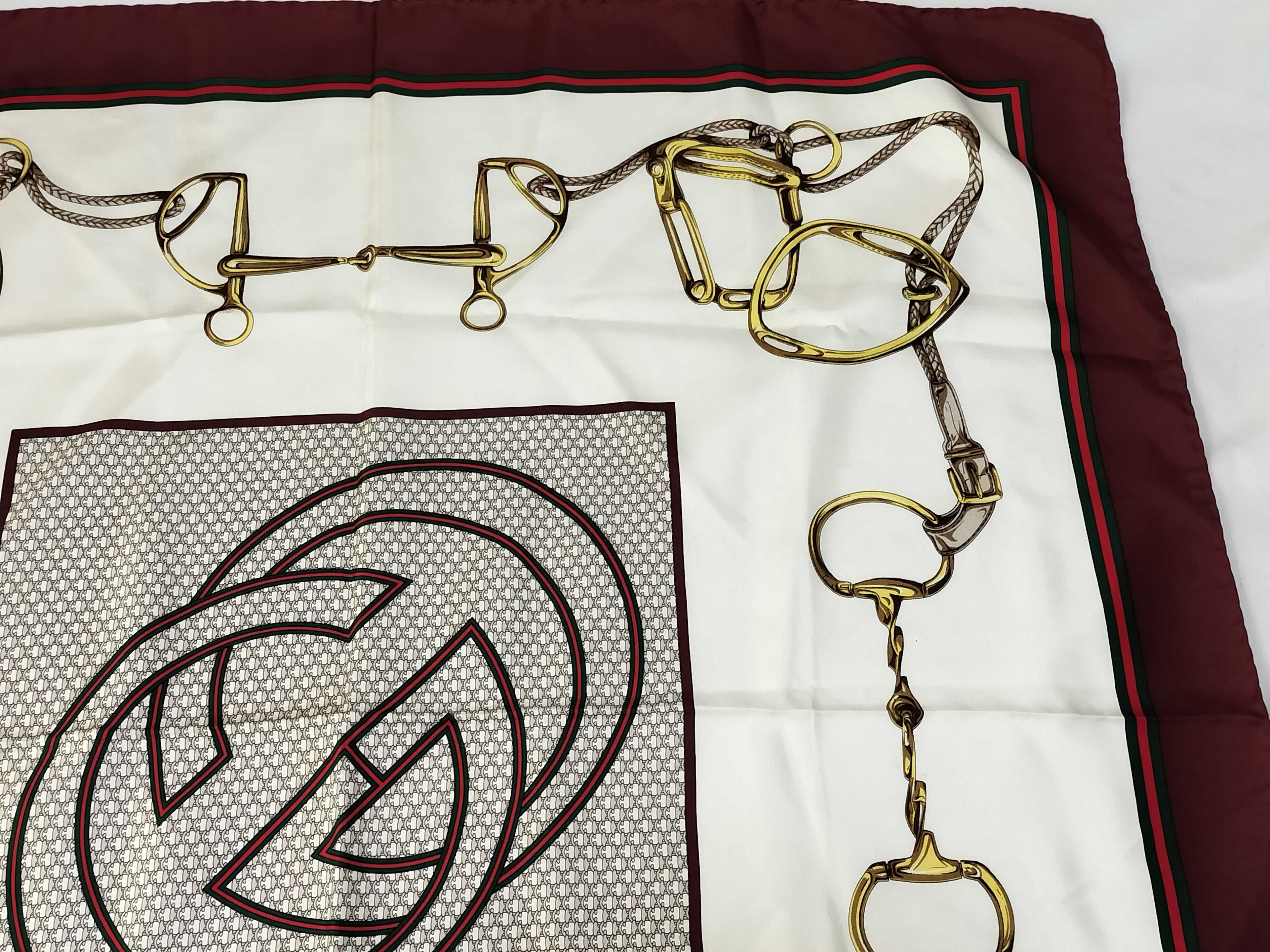 Gucci Accessory Collection Equestrian Motif Silk Square Scarf