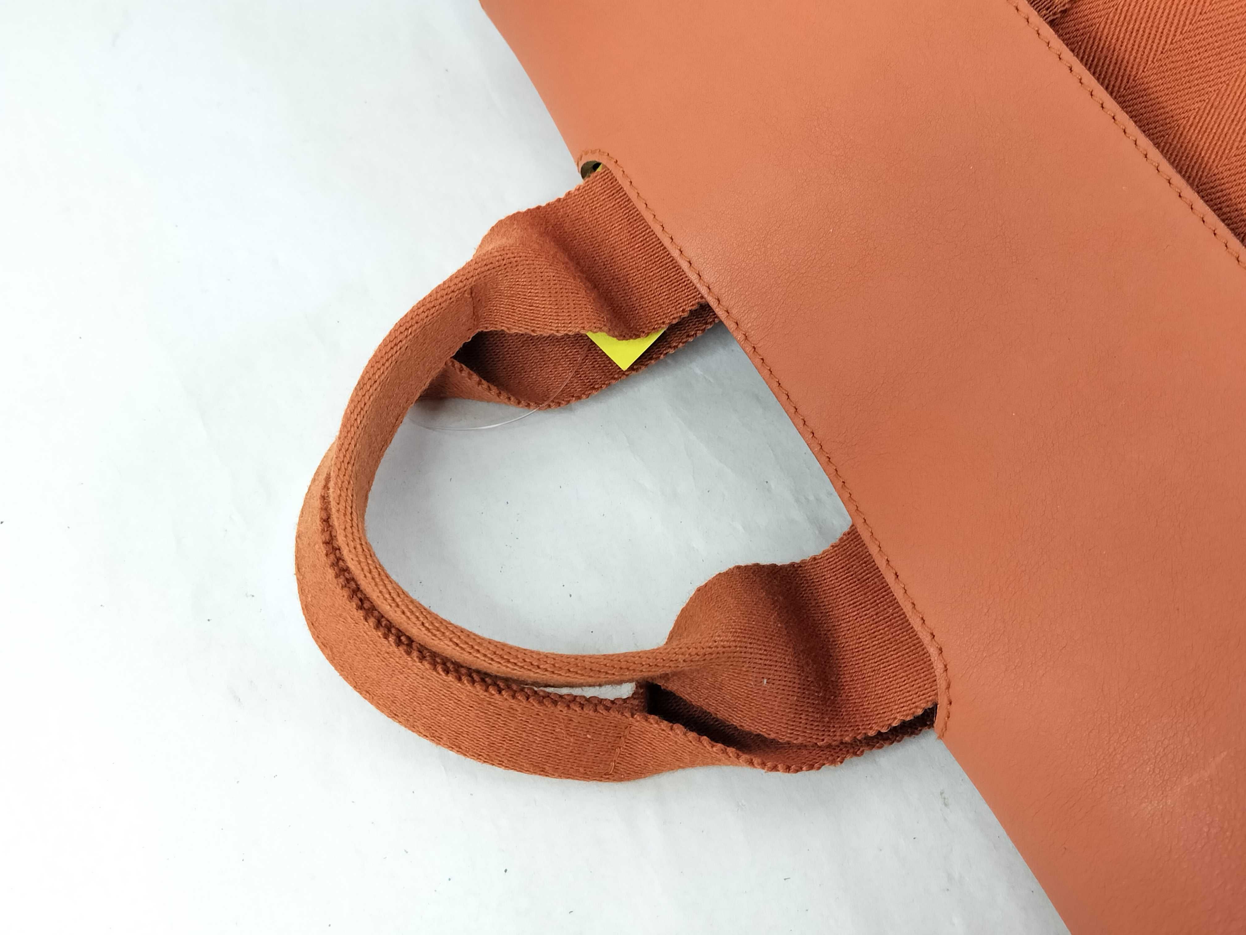 Hermes Valparaiso PM Orange Toile Chevron and Leather Handbag