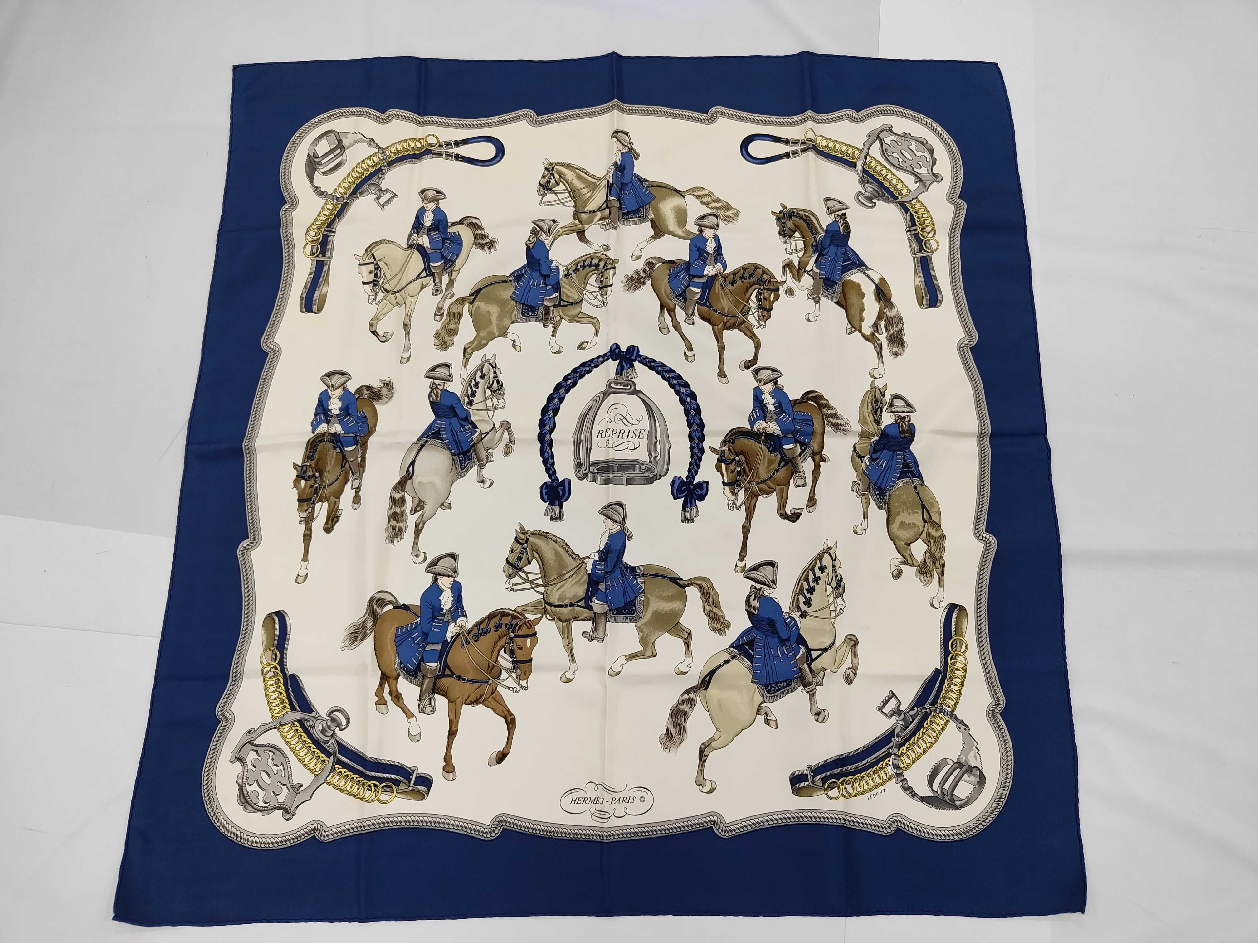 Hermes Reprise Silk Scarf by Philippe Ledoux