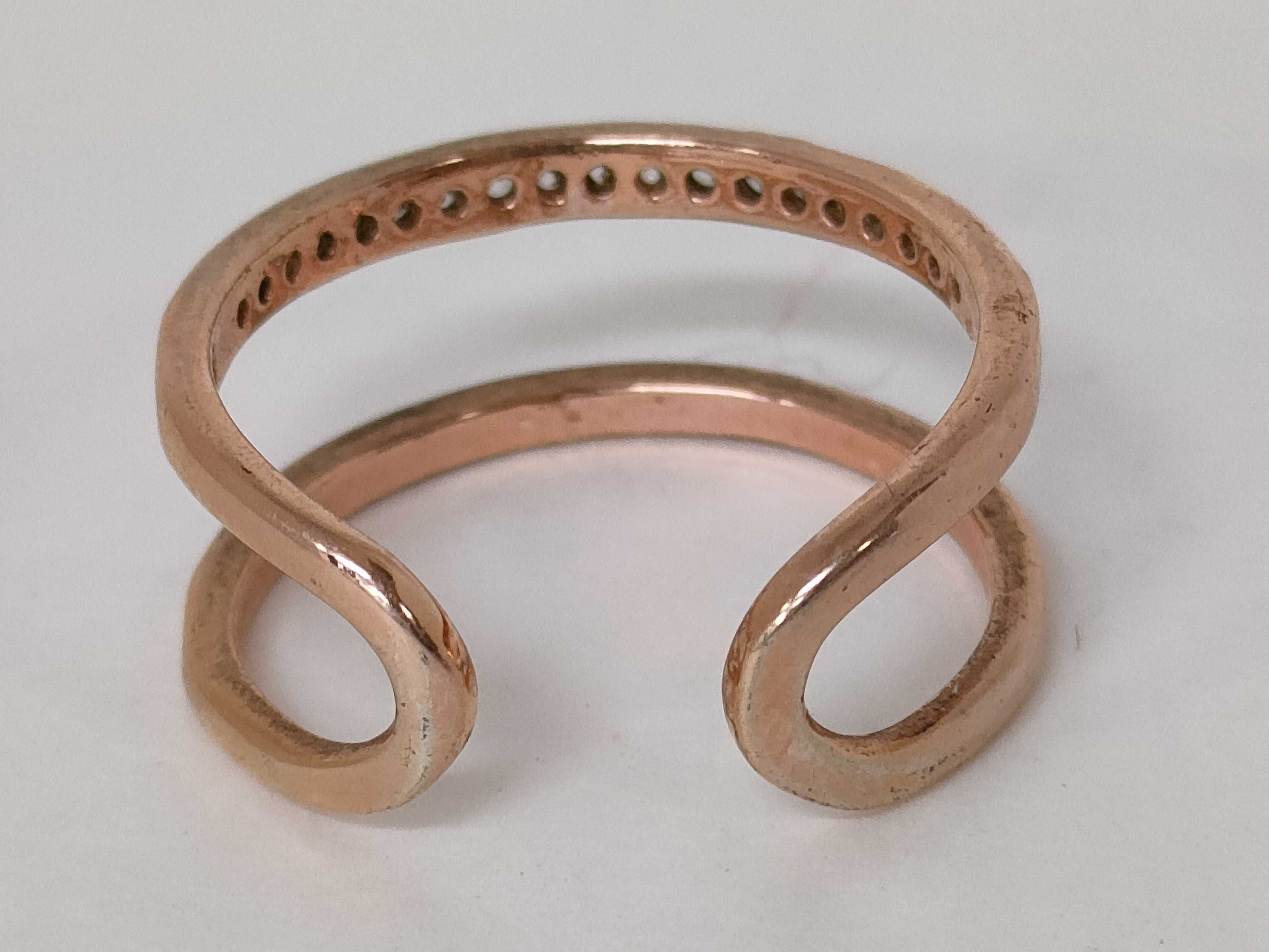 Rose Gold Plated Sterling Silver Open Double Band Ring