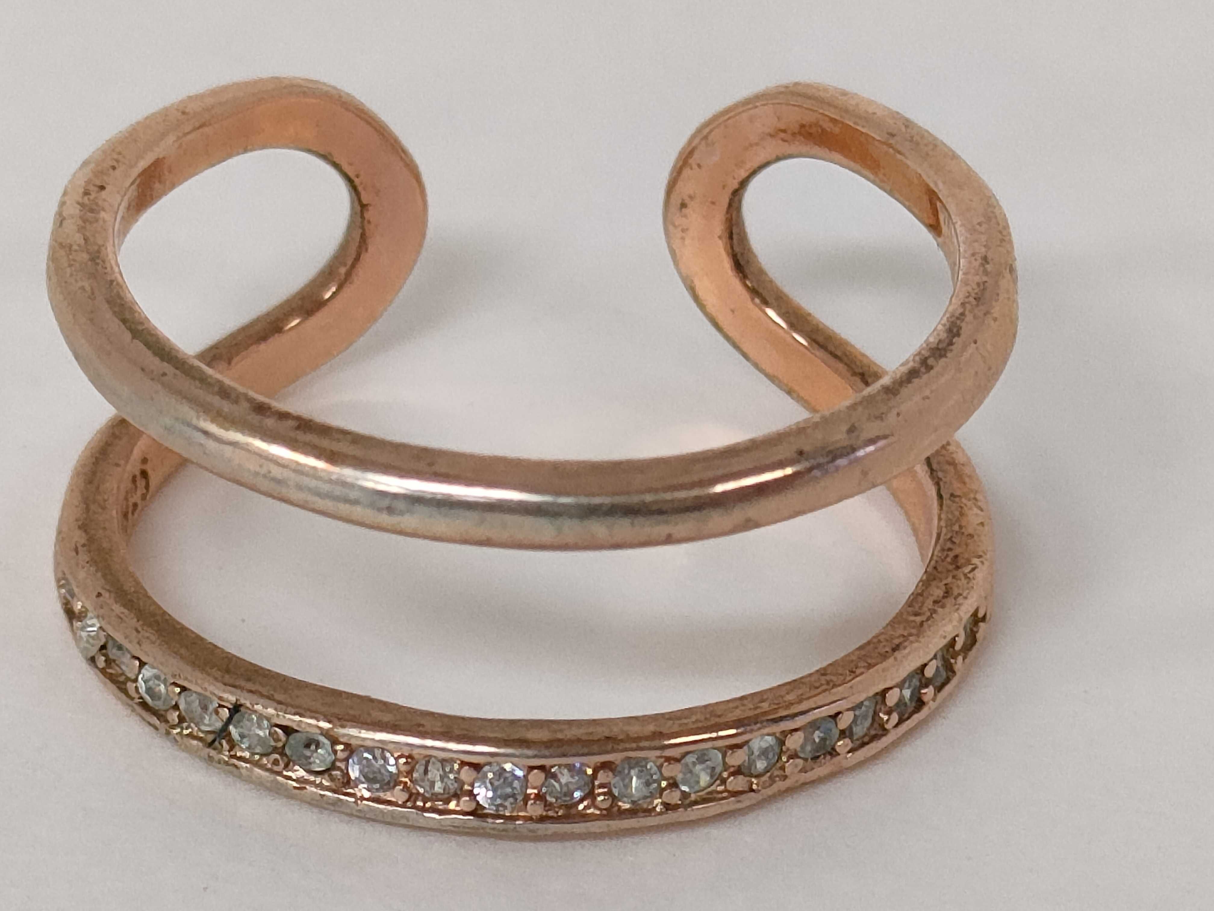 Rose Gold Plated Sterling Silver Open Double Band Ring