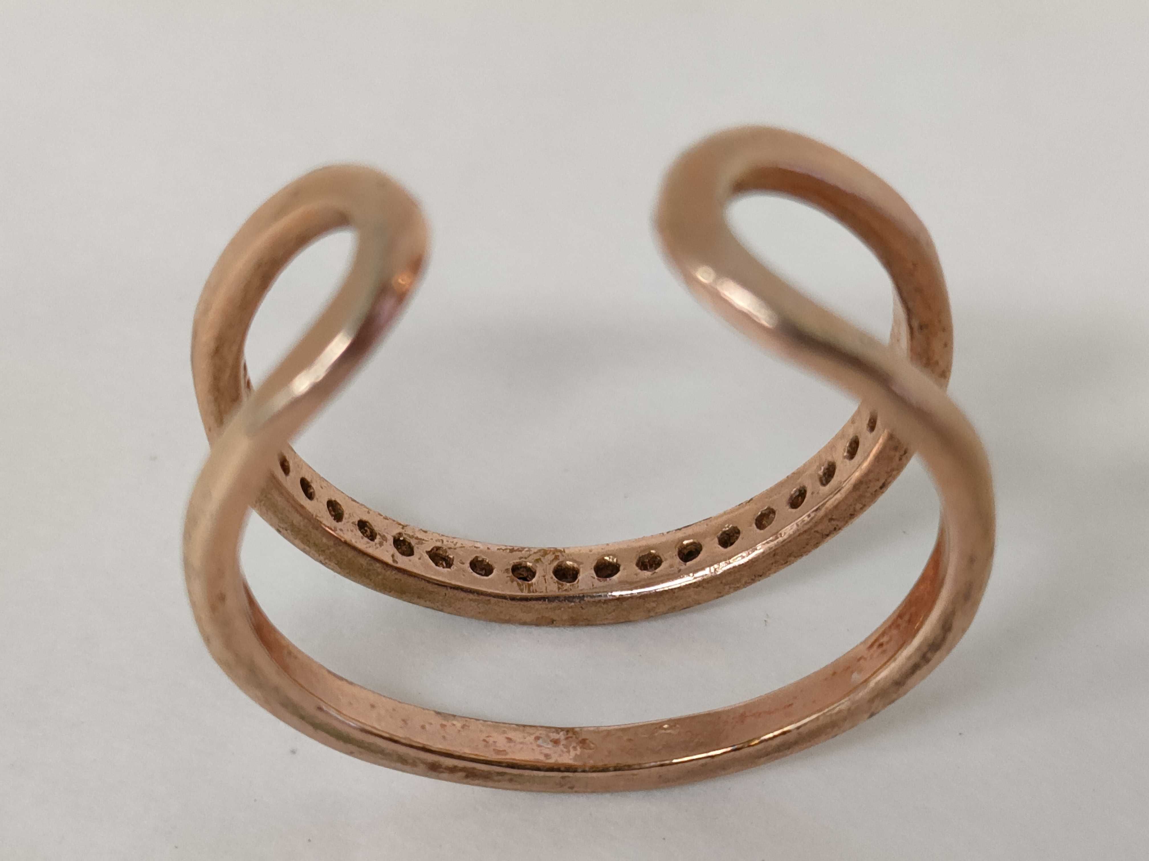 Rose Gold Plated Sterling Silver Open Double Band Ring