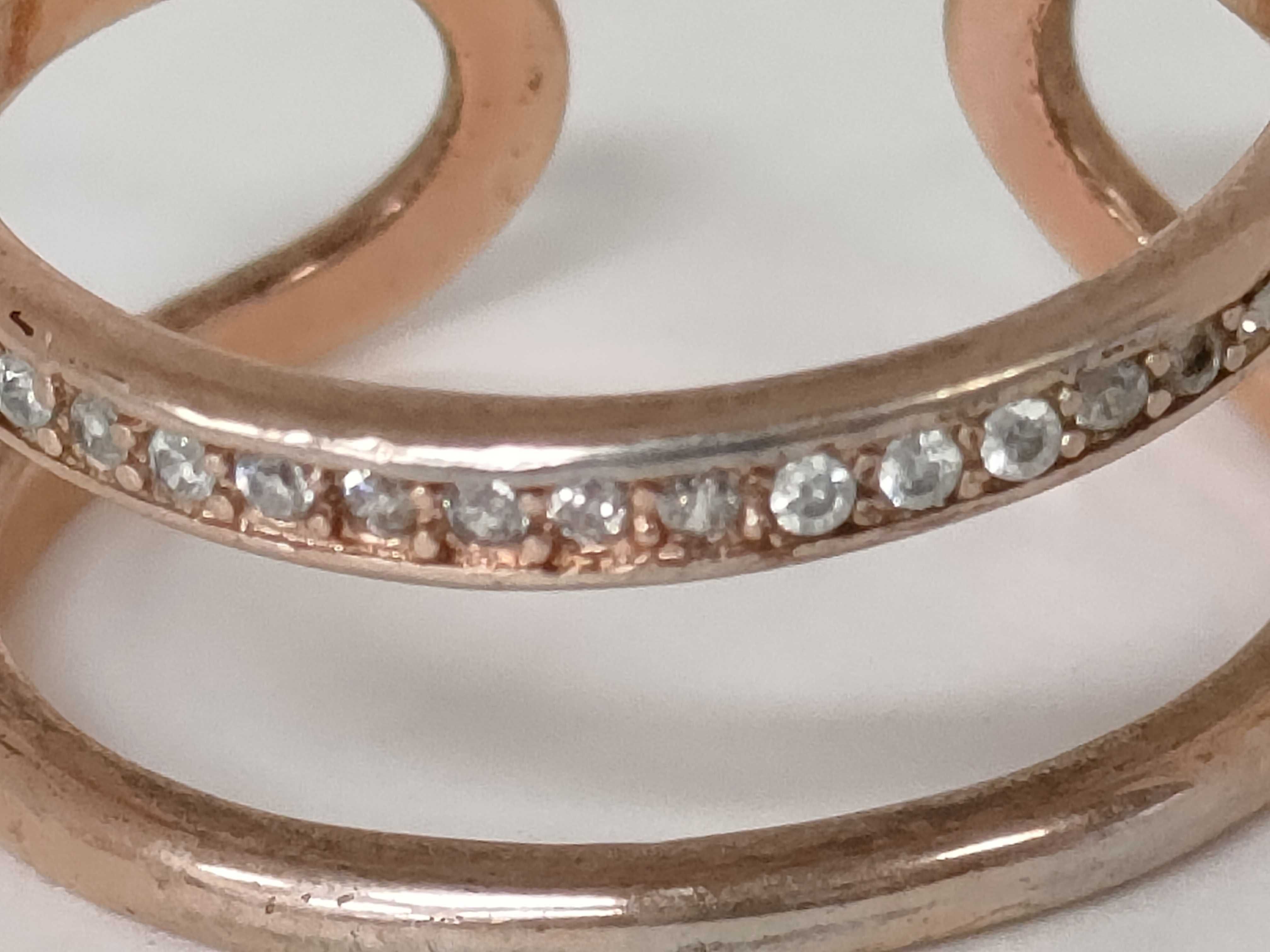 Rose Gold Plated Sterling Silver Open Double Band Ring