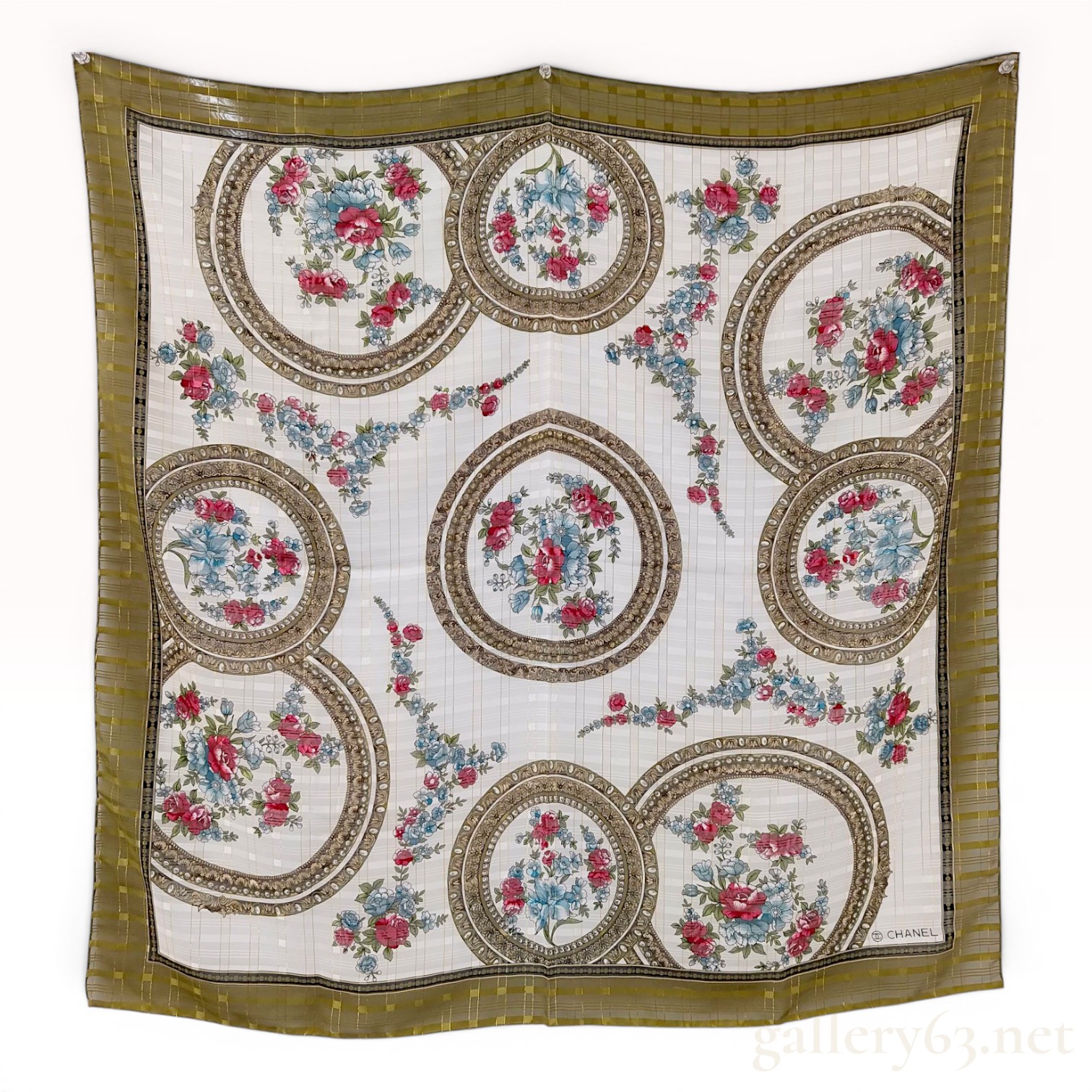 Chanel Floral Medallion Silk Square Scarf