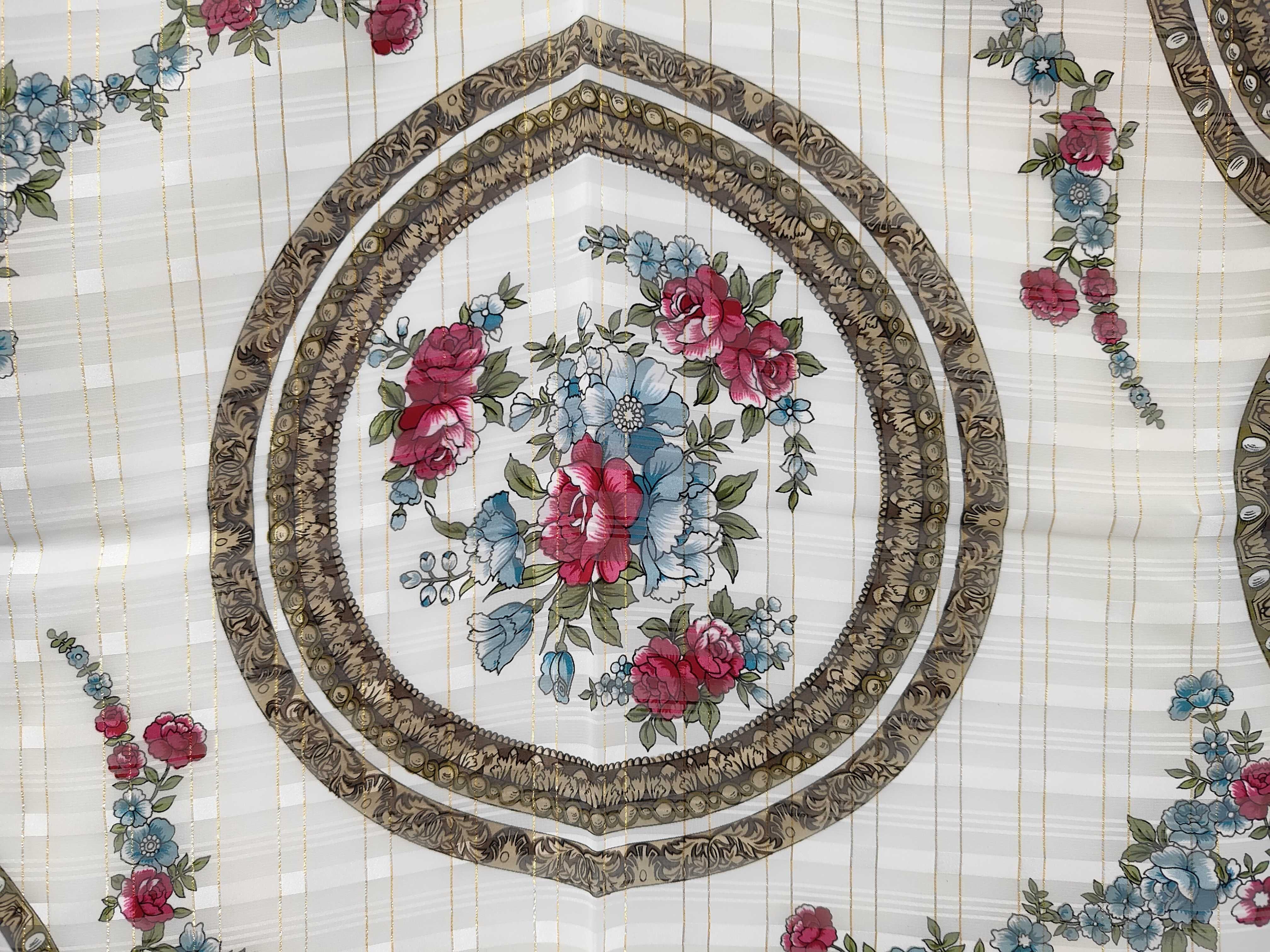 Chanel Floral Medallion Silk Square Scarf