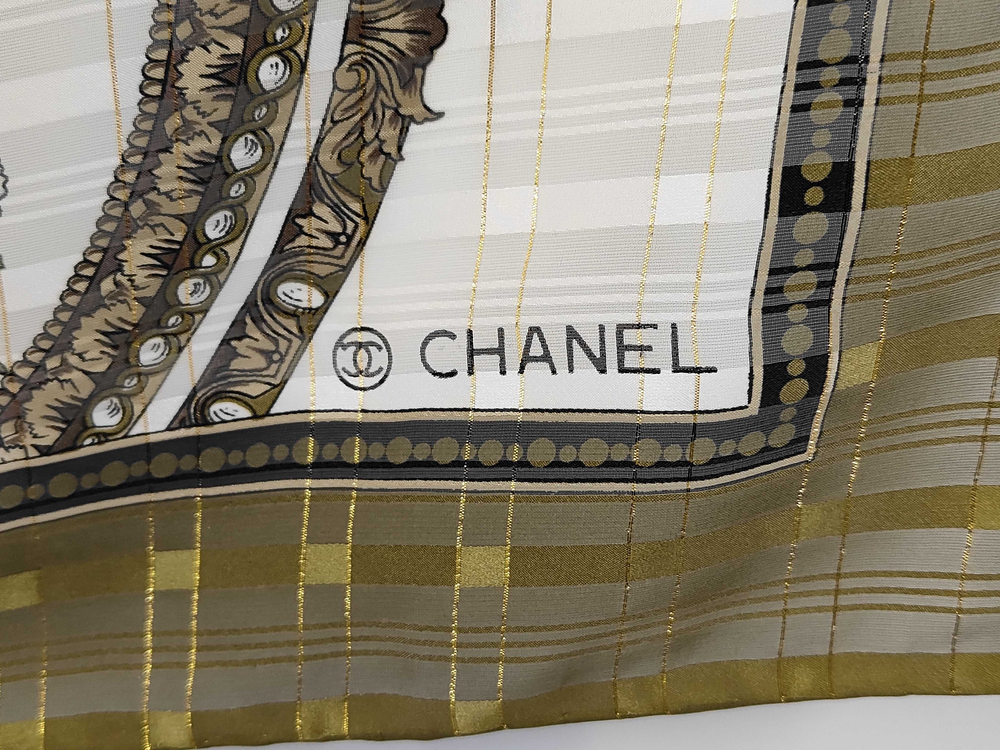 Chanel Floral Medallion Silk Square Scarf