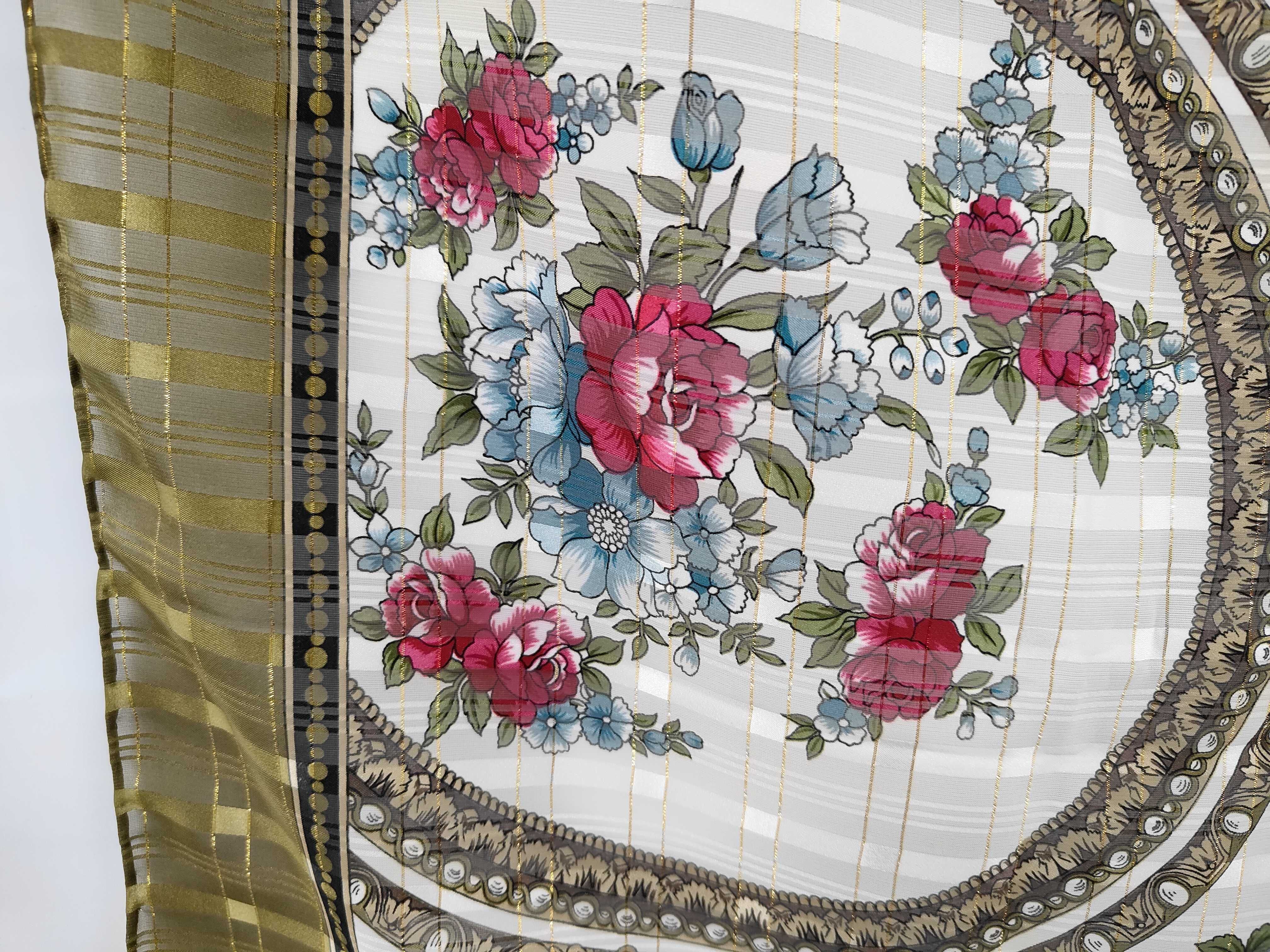 Chanel Floral Medallion Silk Square Scarf