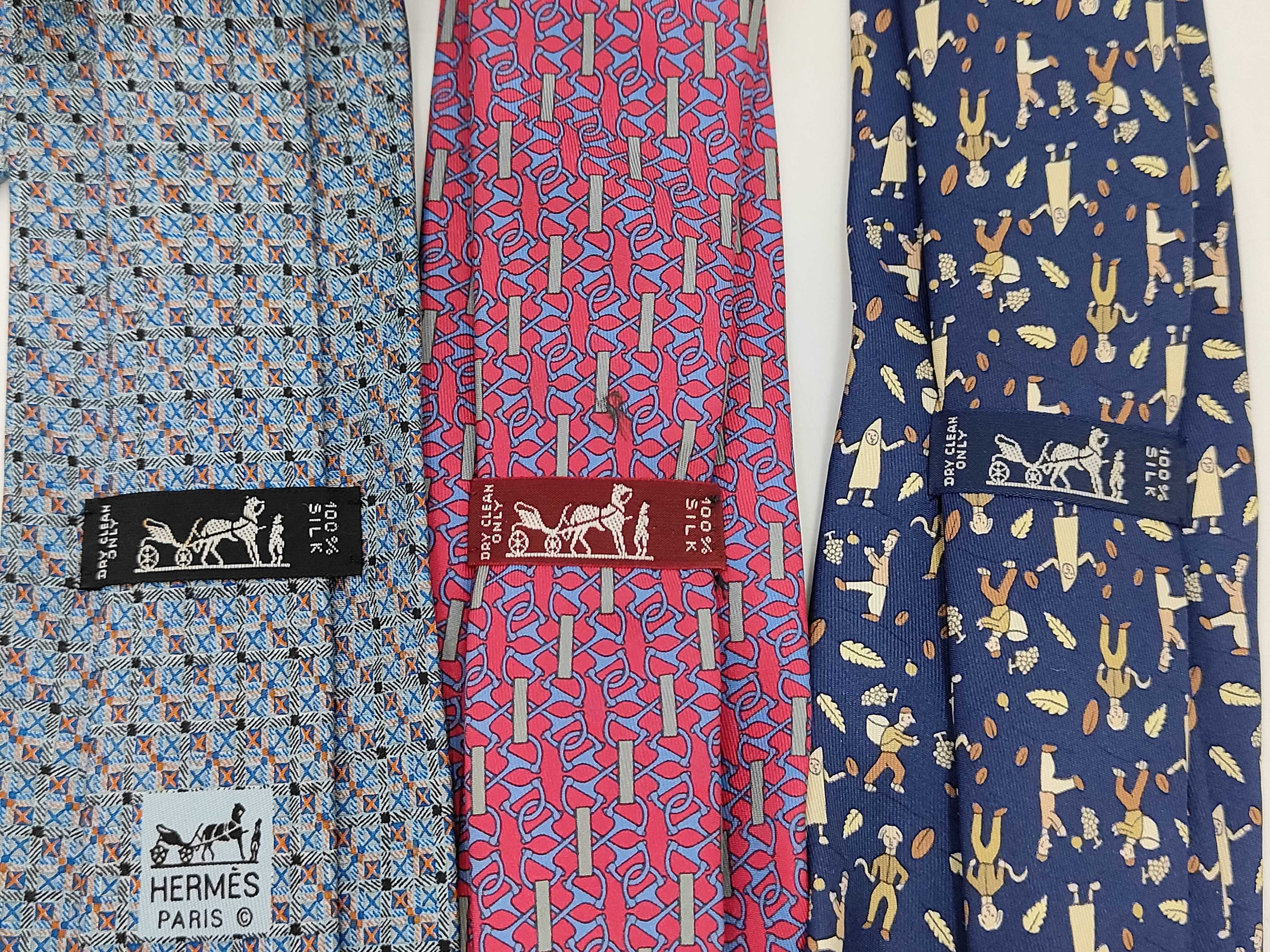 A Lot of Five Hermes Silk Neckties