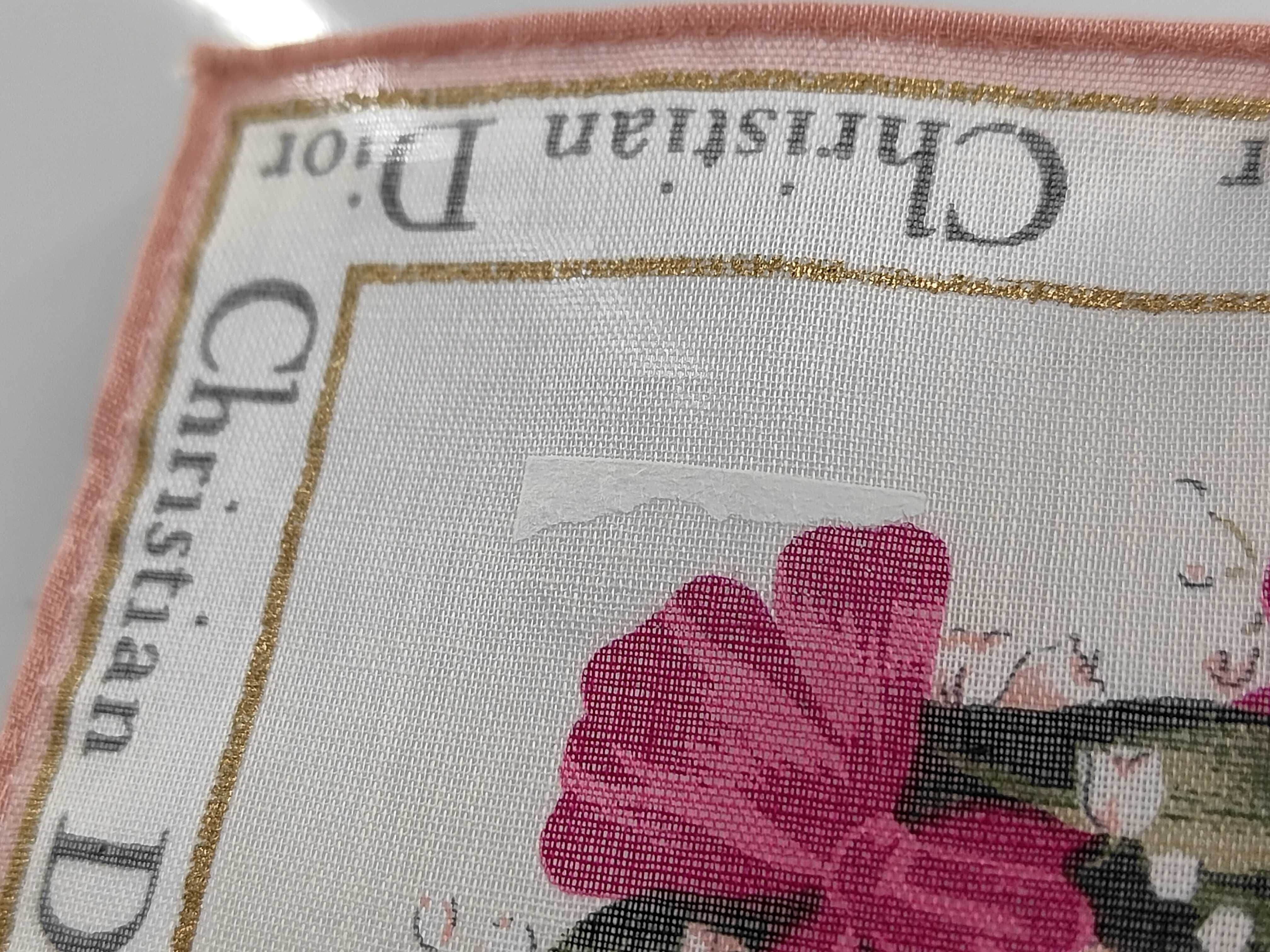 Christian Dior Silk Floral Lily of the Valley Pocket Square
