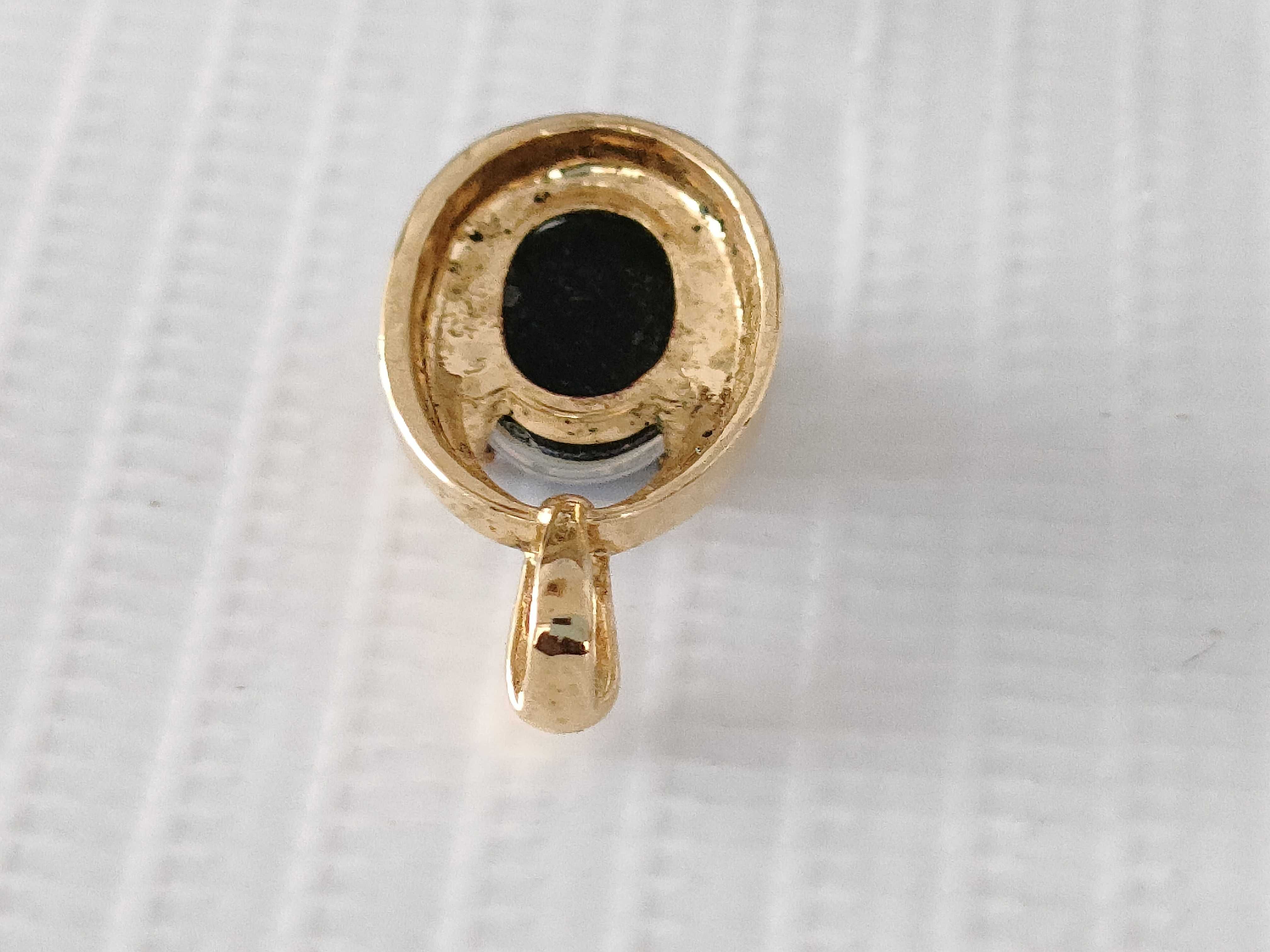 Gold-Plated Sterling Silver and Oval Blue Opal Doublet Pendant