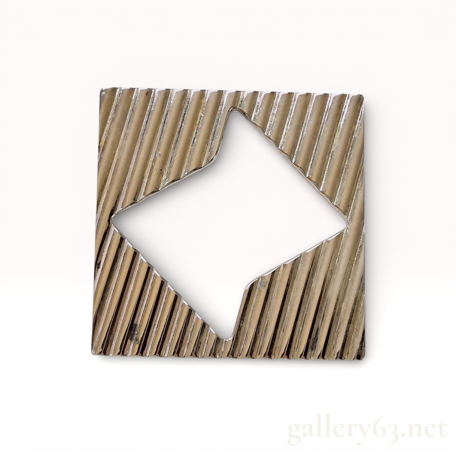 Tiffany and Co. Sterling Silver Geometric Reeded Brooch
