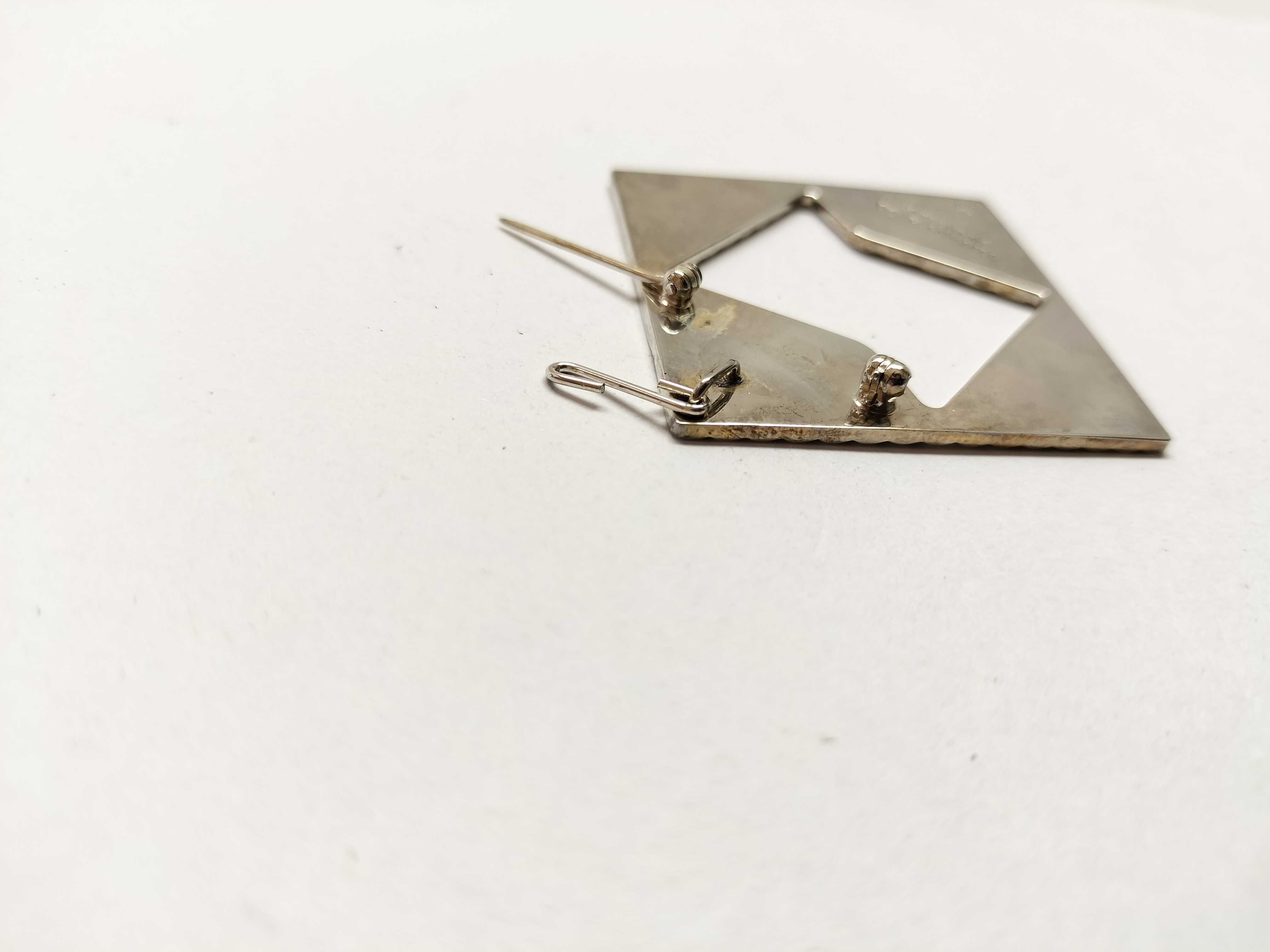 Tiffany and Co. Sterling Silver Geometric Reeded Brooch