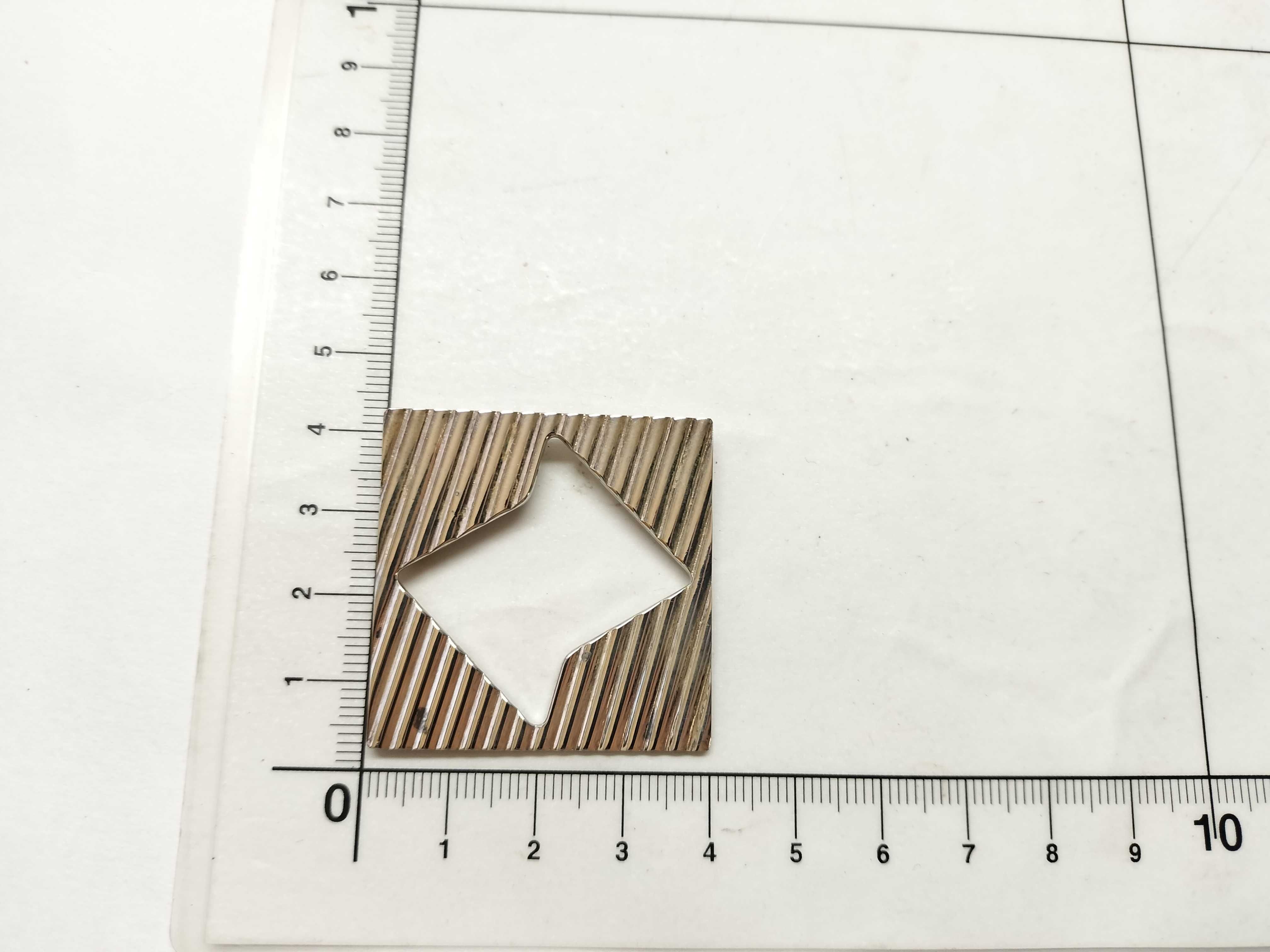 Tiffany and Co. Sterling Silver Geometric Reeded Brooch
