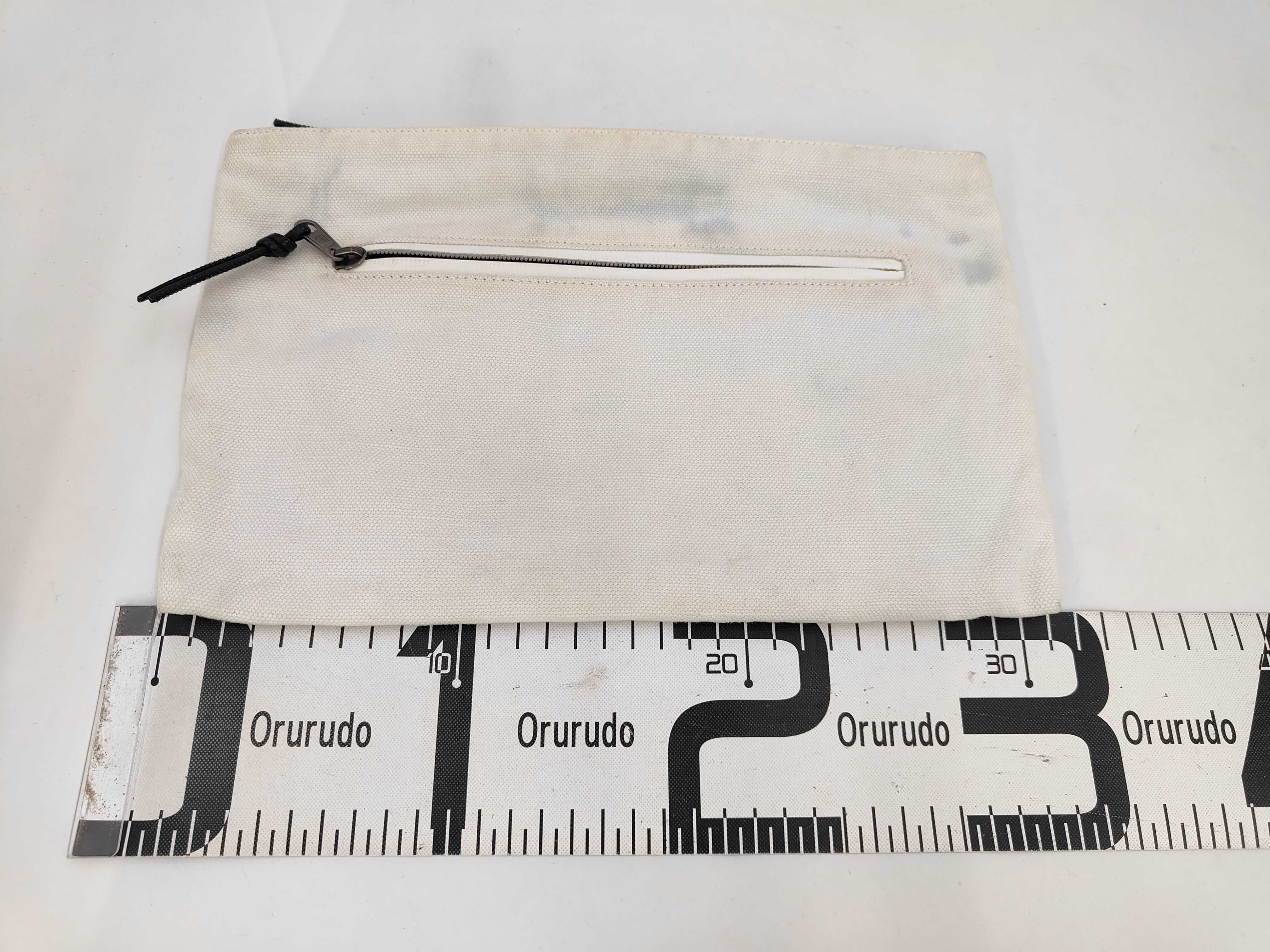 Balenciaga Canvas Navy Zip Pouch Clutch