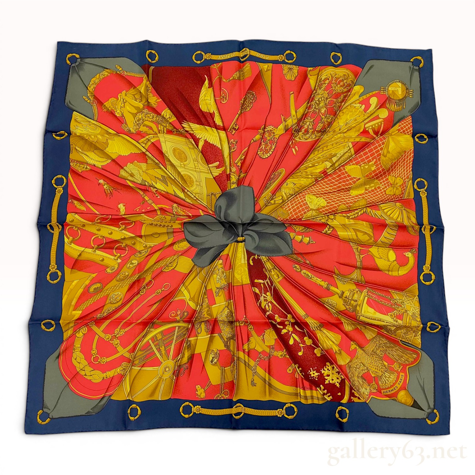 Hermes Caty Latham Soleil de Soie Silk Carre Scarf