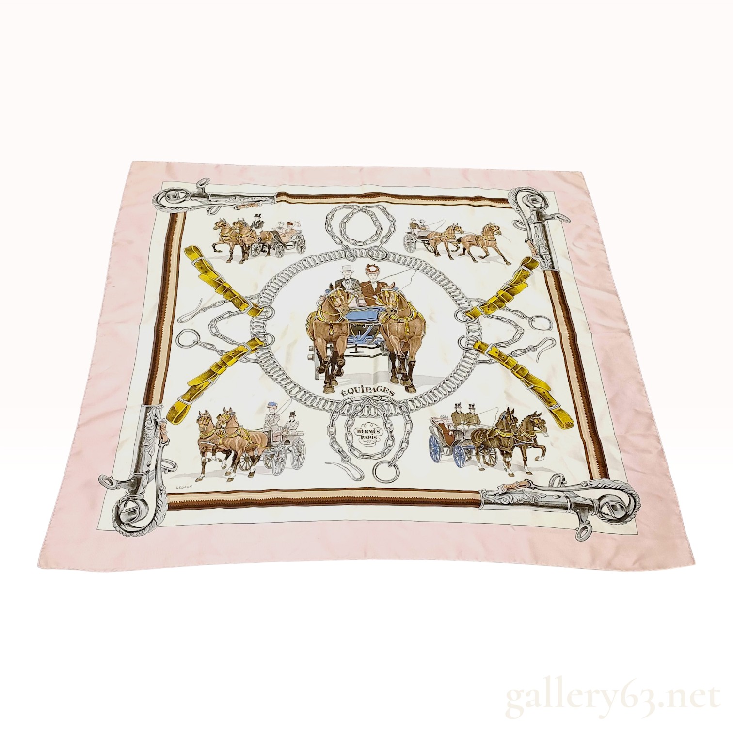 Hermes Equipages Silk Twill Scarf