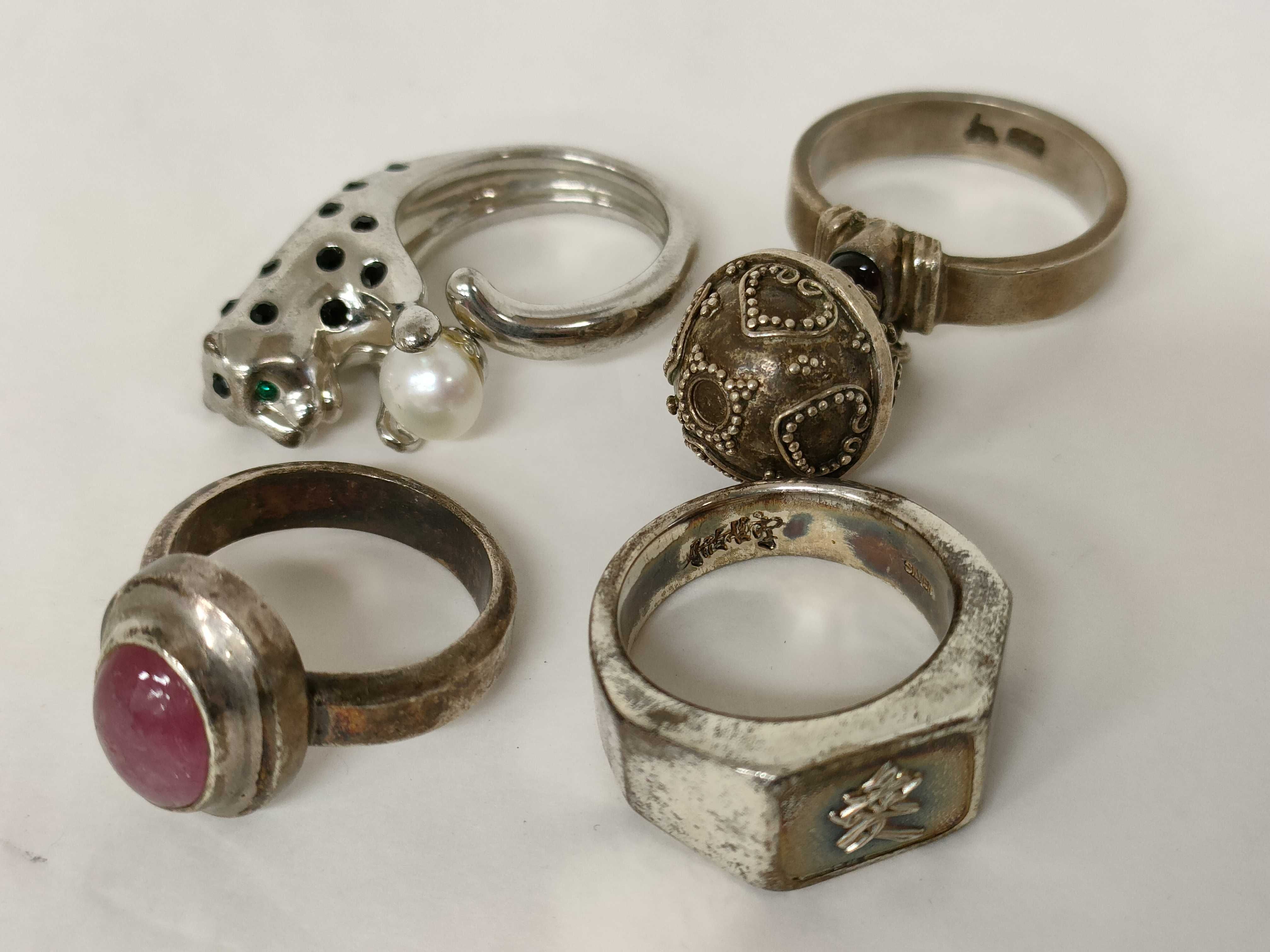 An Assortment of Vintage Sterling Silver Jewelry including Moonstone and Garnet