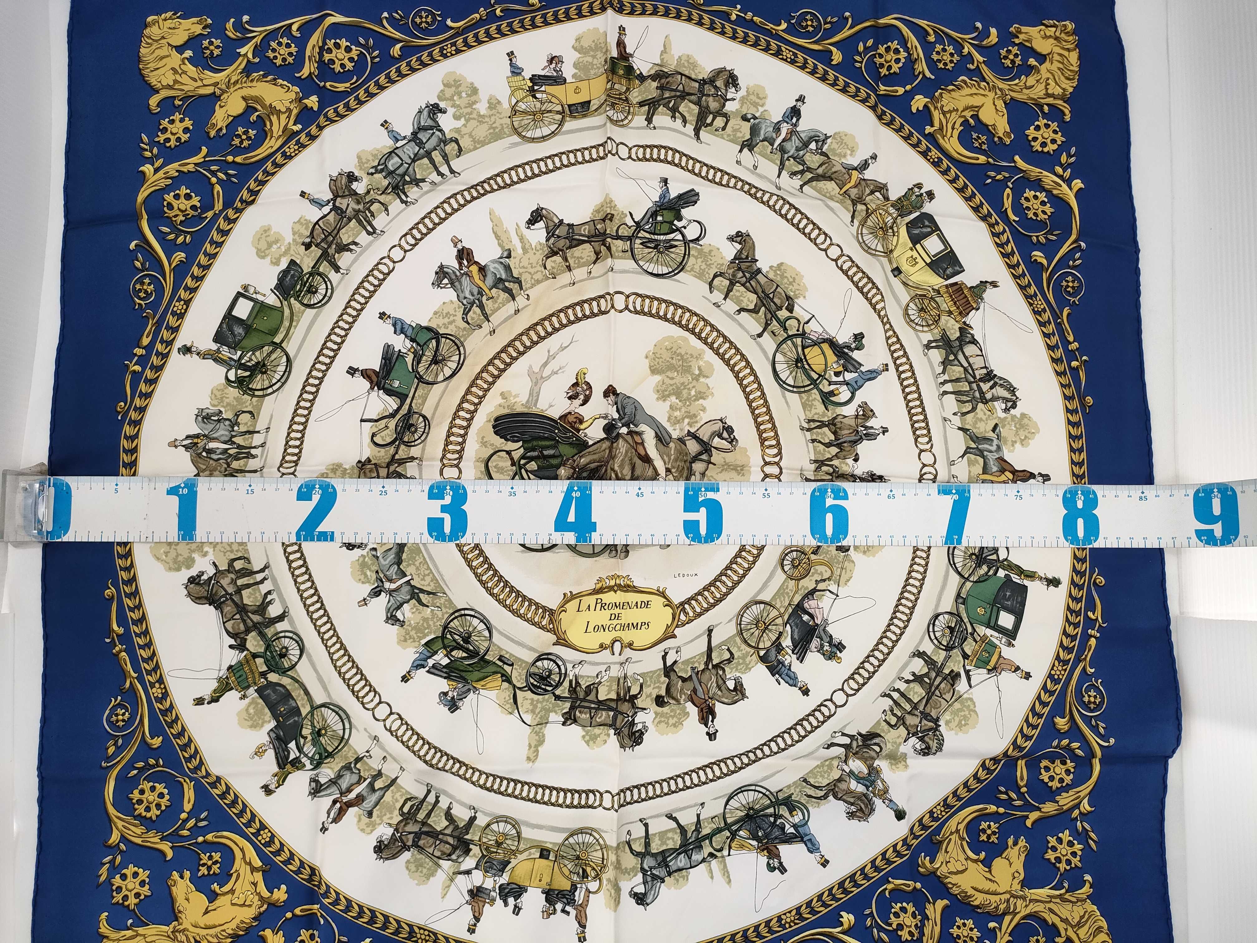 Hermes La Promenade de Longchamps Silk Scarf by Philippe Ledoux