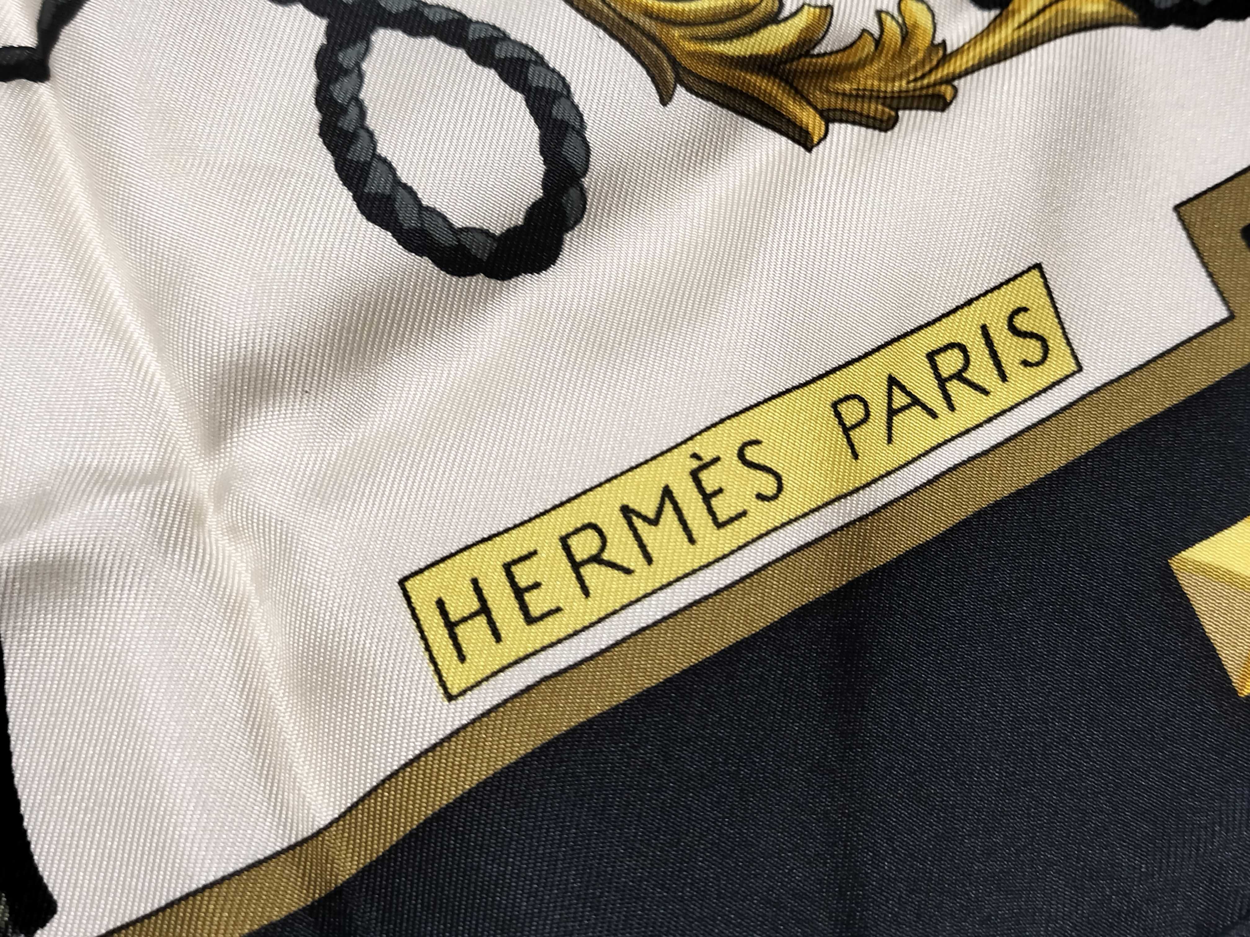 Hermes Silk Scarf in Les Cles Pattern by Caty Latham