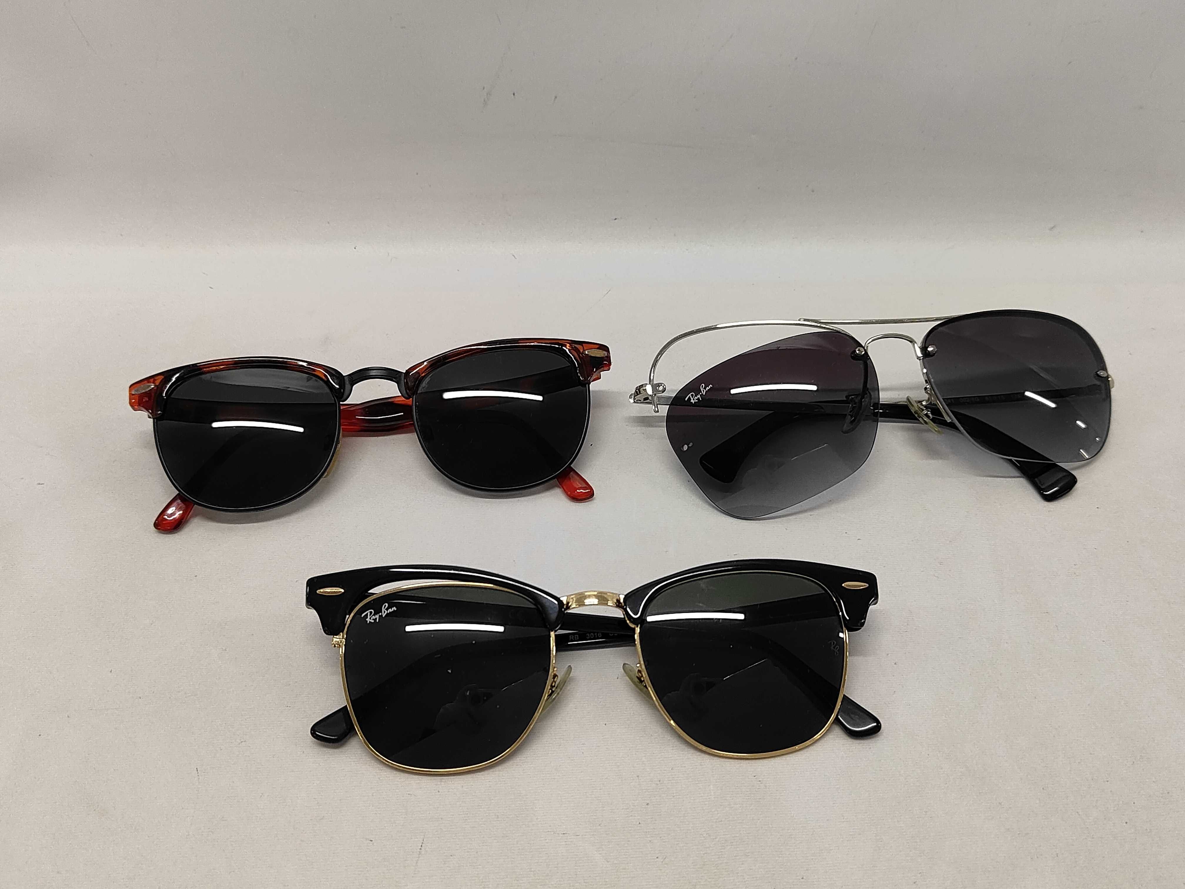 A Trio of Ray-Ban Sunglasses including Clubmaster and Highstreet Shield Models