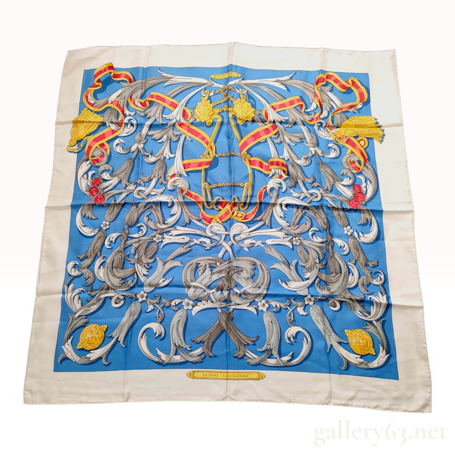 Hermes Le Mors a la Conetable Silk Carre 90 Scarf