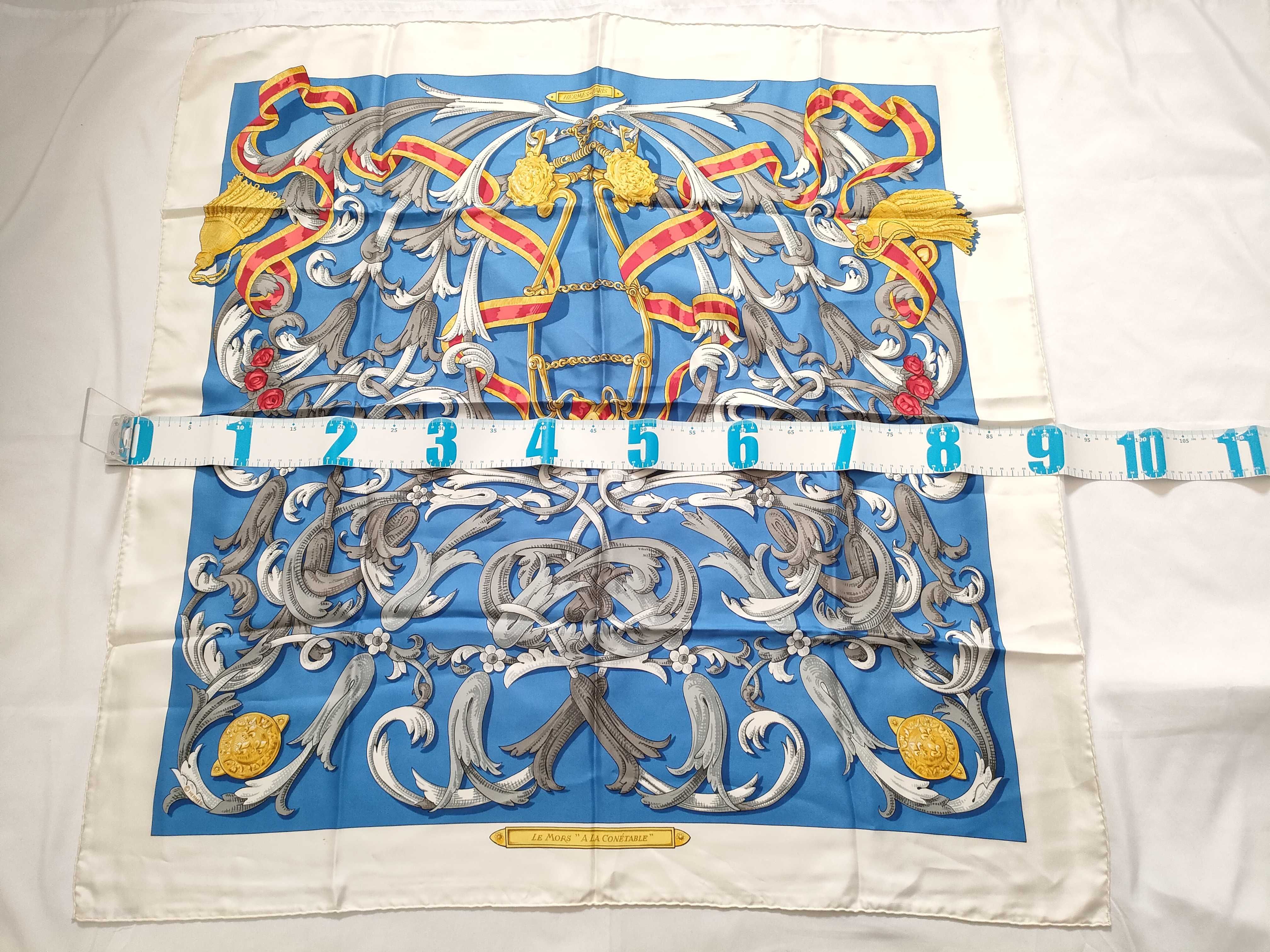 Hermes Le Mors a la Conetable Silk Carre 90 Scarf