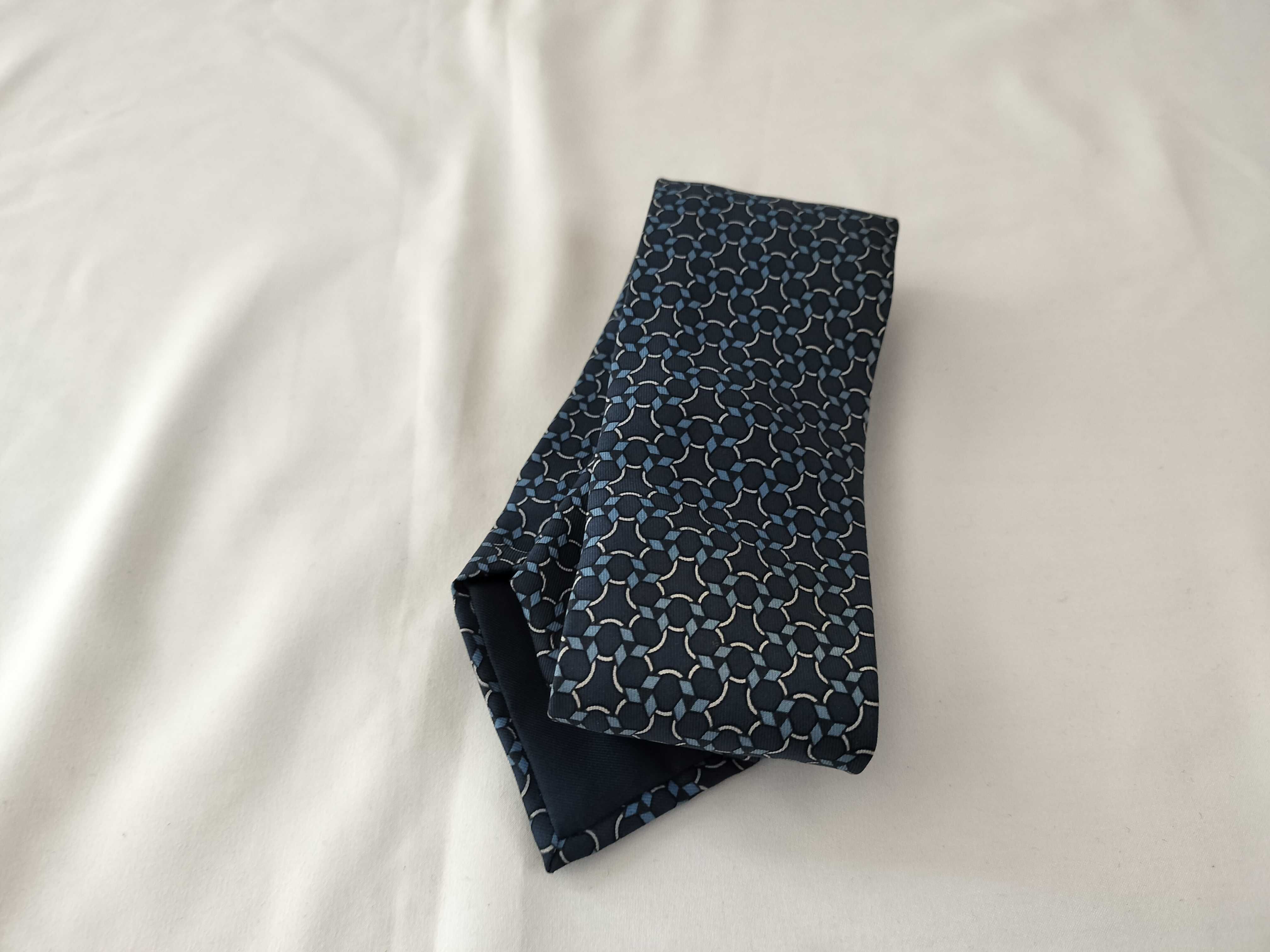 Hermes Paris Men's Silk Necktie, Geometric Motif
