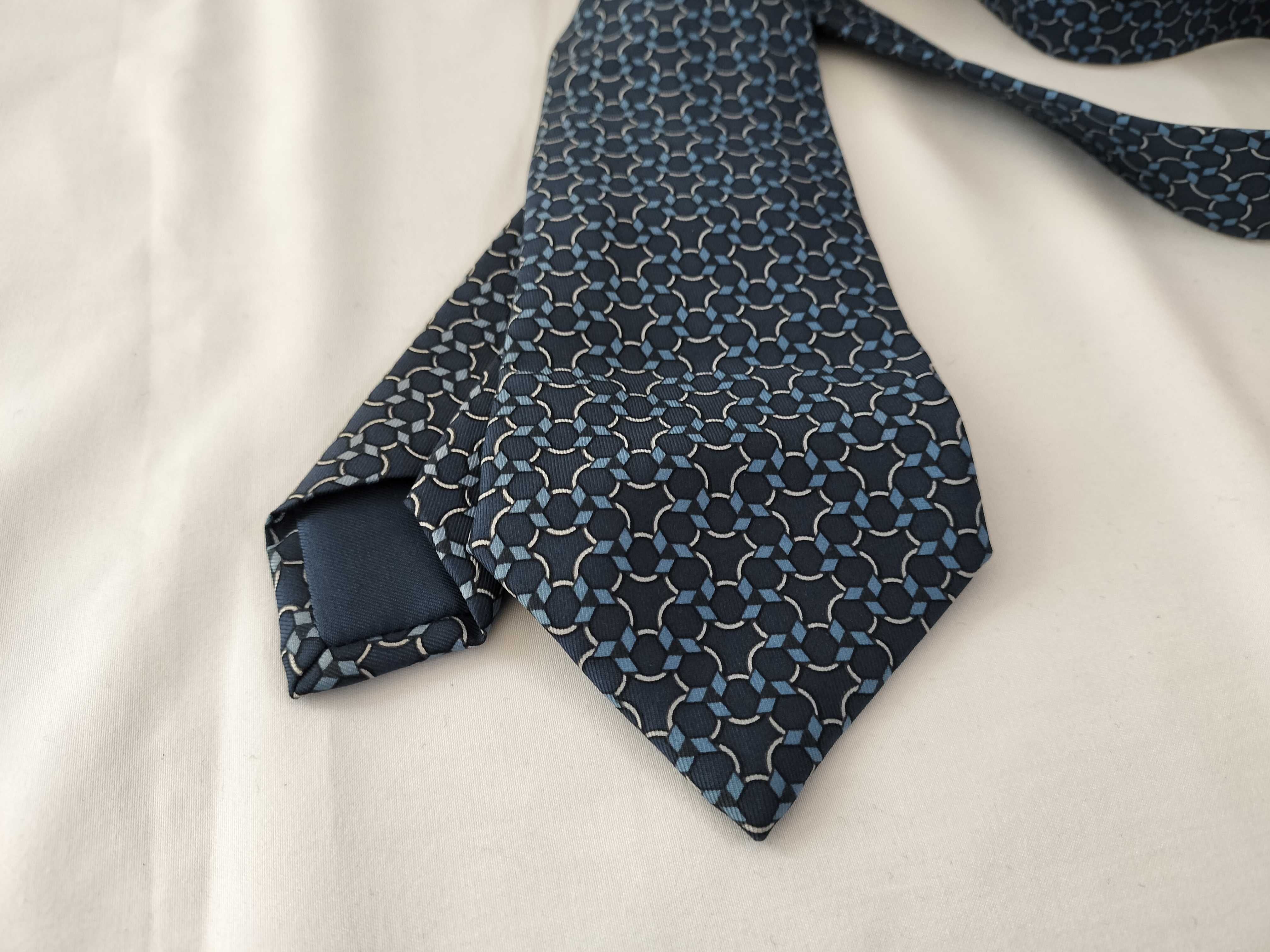 Hermes Paris Men's Silk Necktie, Geometric Motif