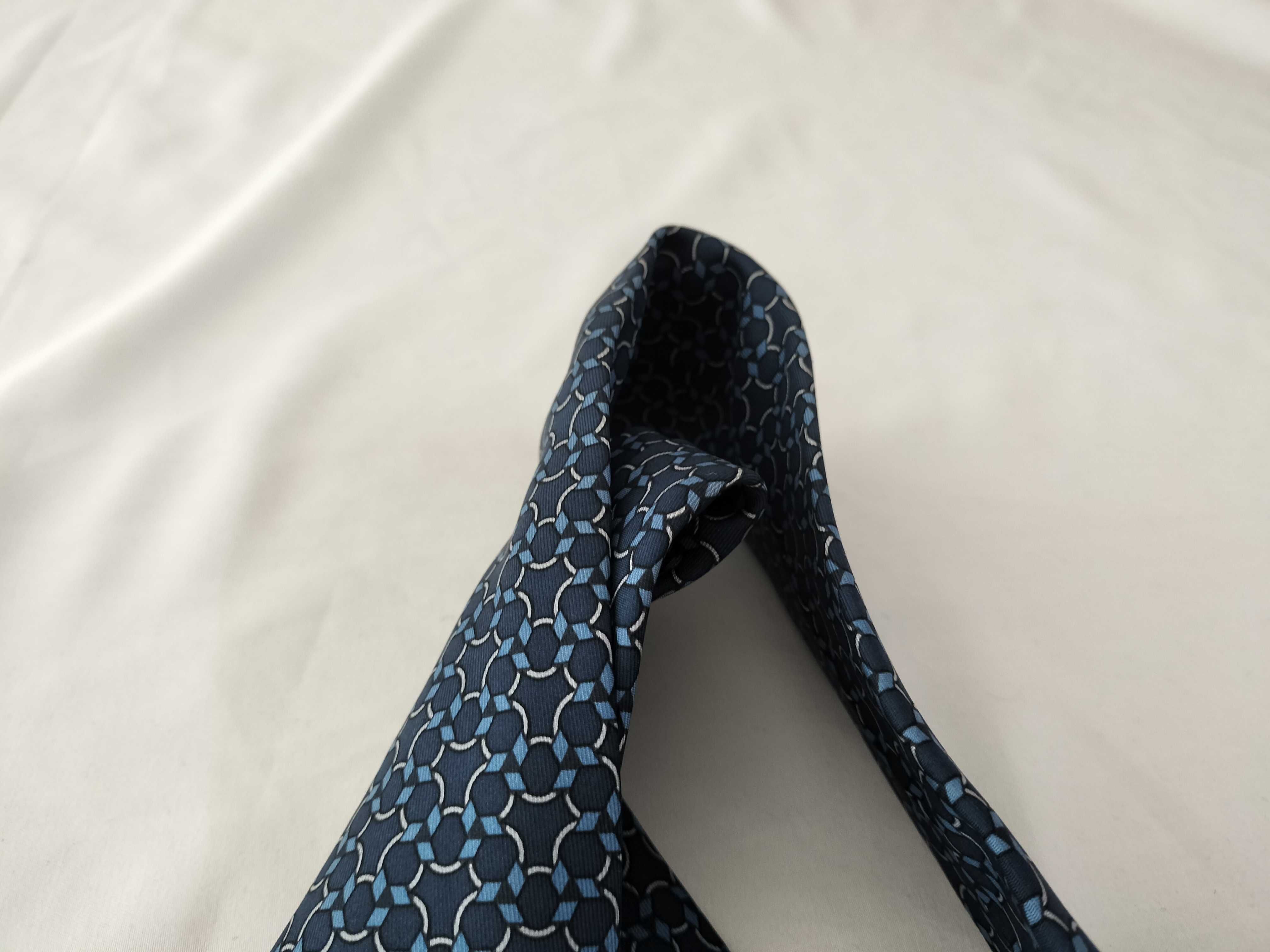 Hermes Paris Men's Silk Necktie, Geometric Motif