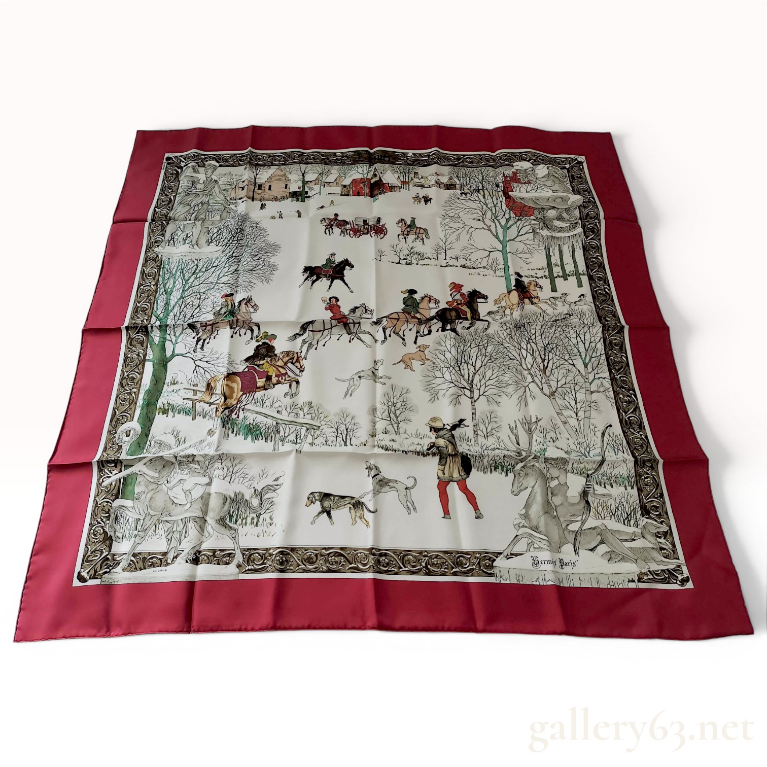 Hermes L'Hiver Silk Carre Scarf by Philippe Ledoux