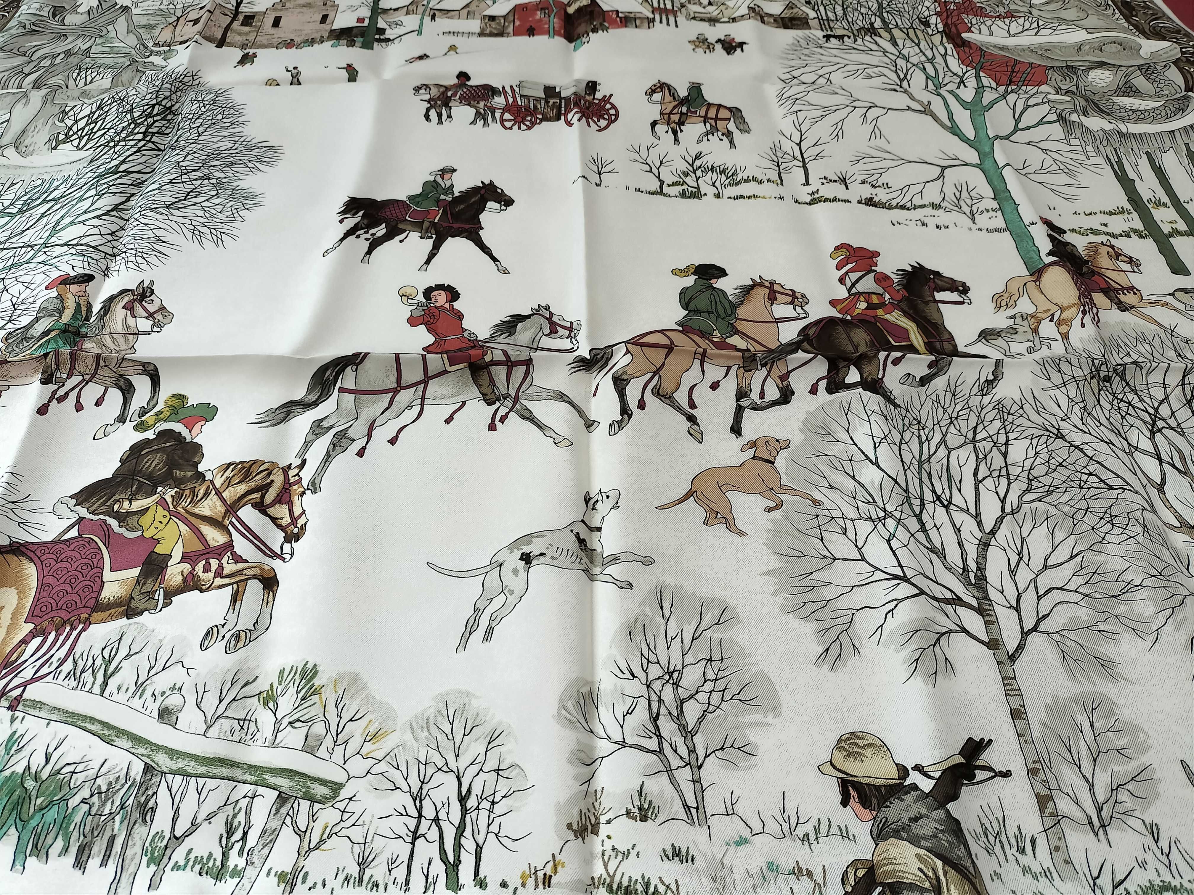 Hermes L'Hiver Silk Carre Scarf by Philippe Ledoux