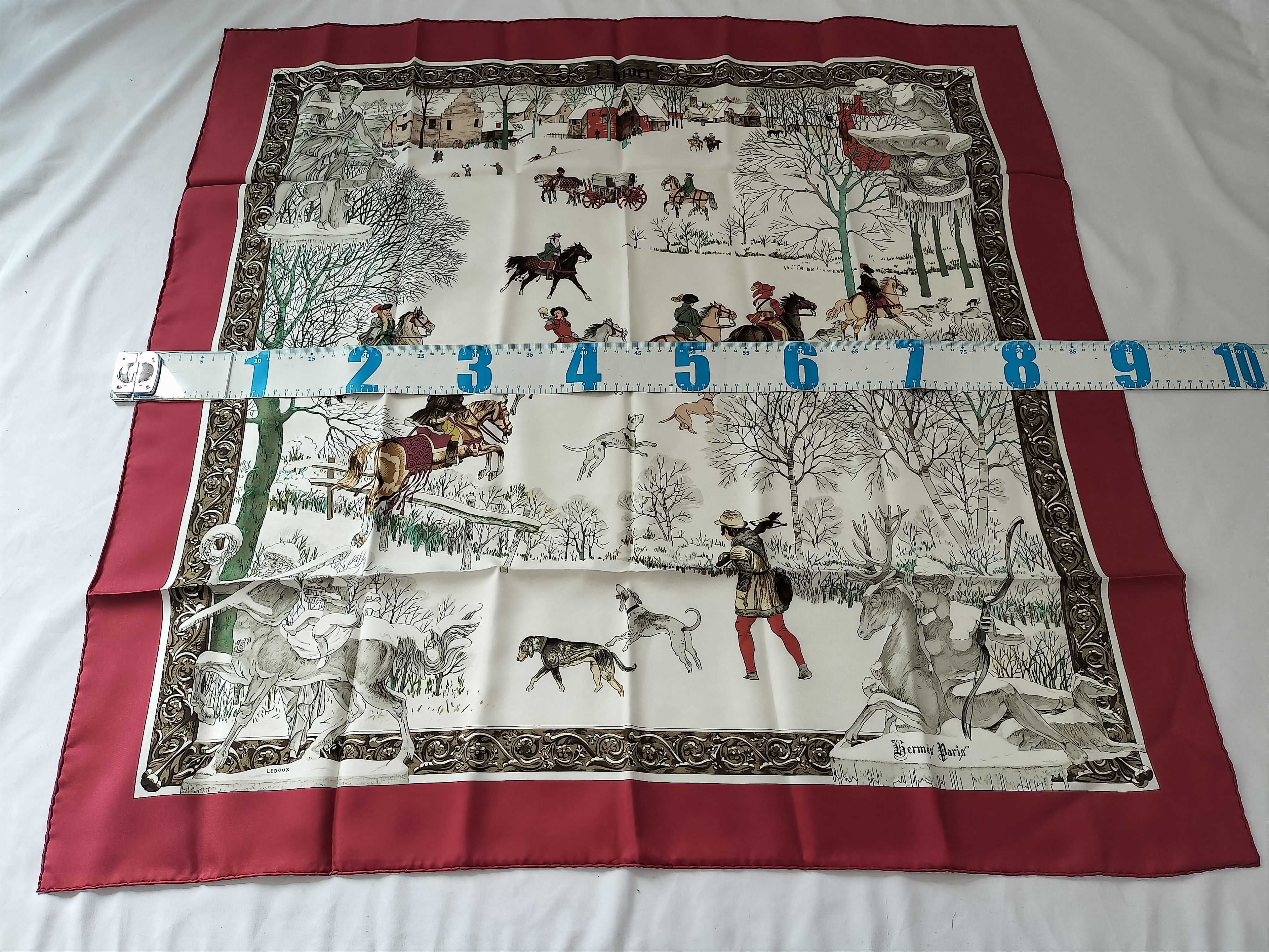 Hermes L'Hiver Silk Carre Scarf by Philippe Ledoux