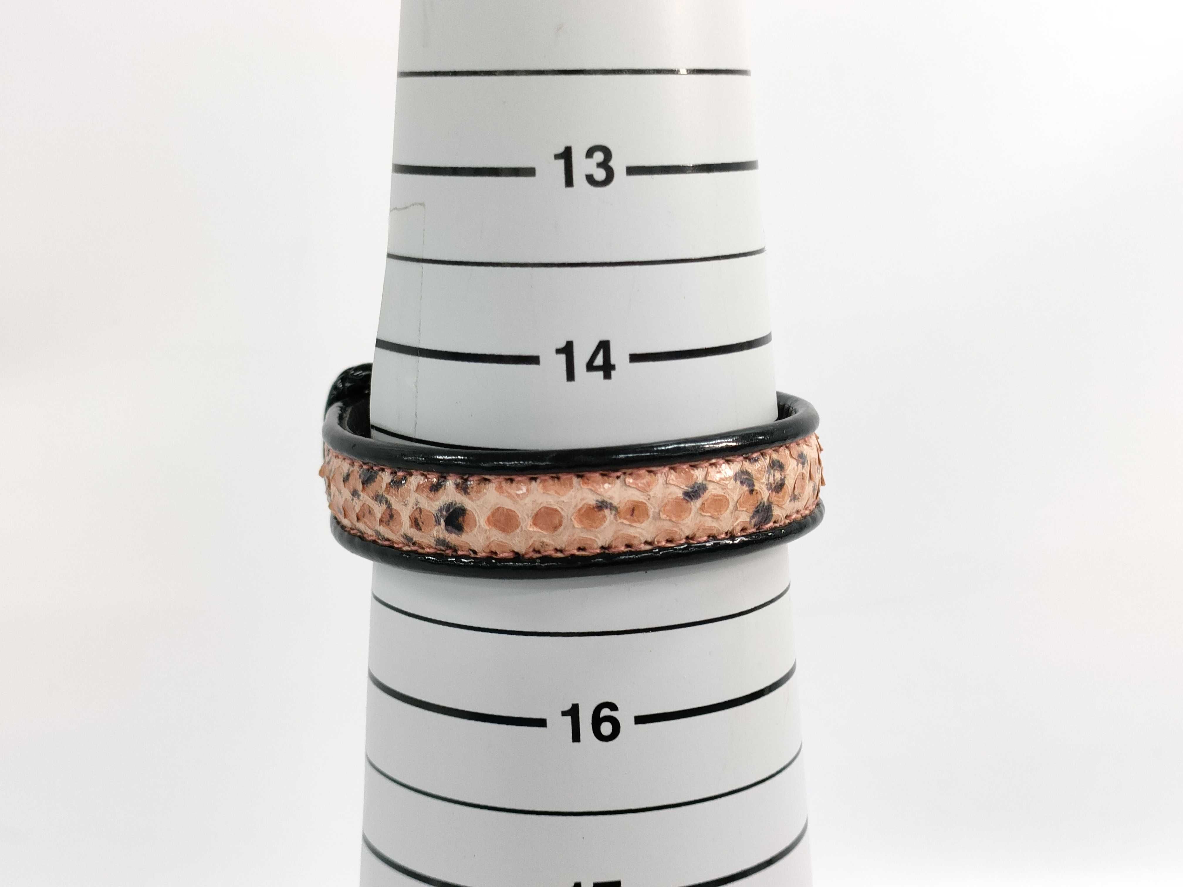 Bottega Veneta Black Leather and Snakeskin Buckle Bracelet
