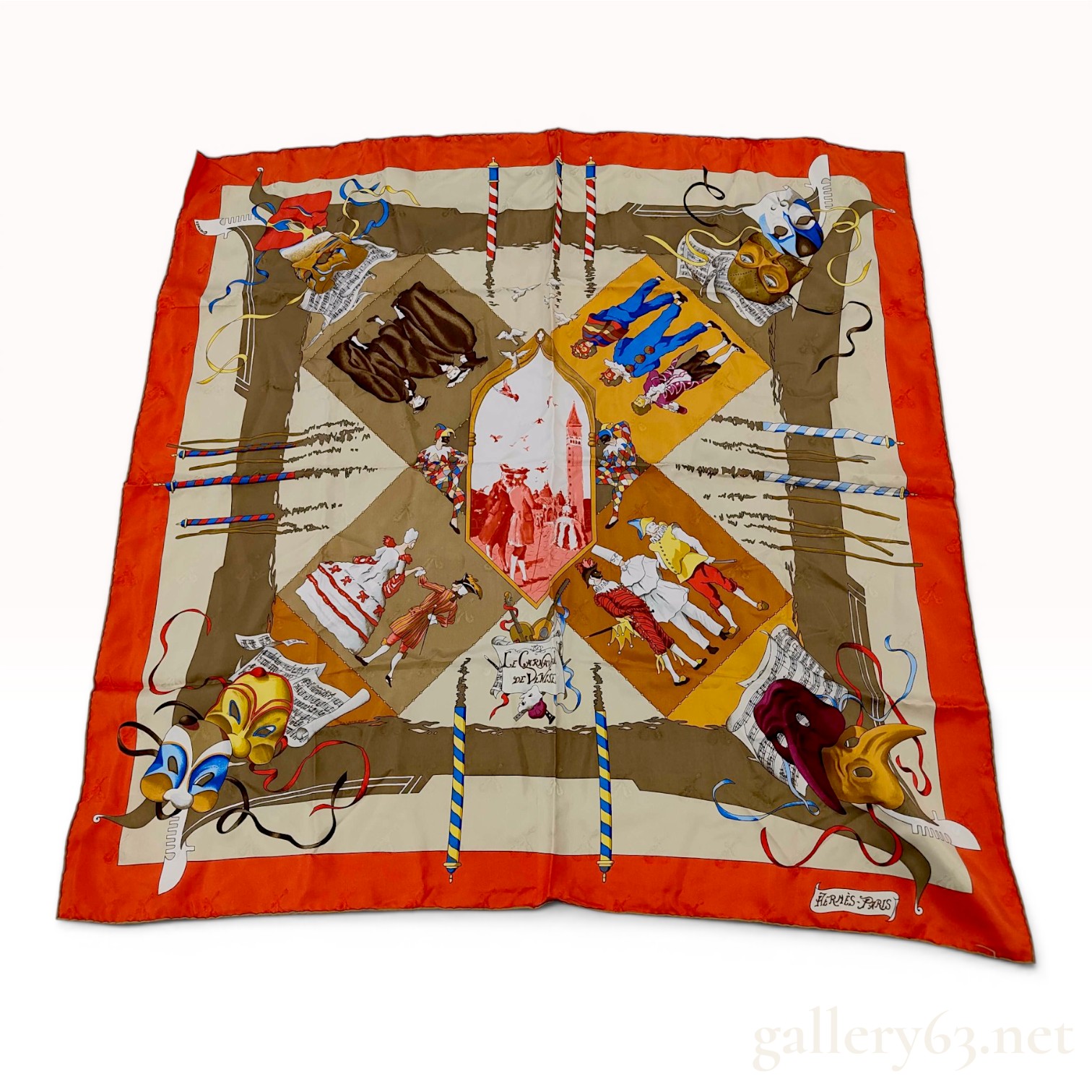 Hermes Le Carnaval de Venise Jacquard Silk Scarf