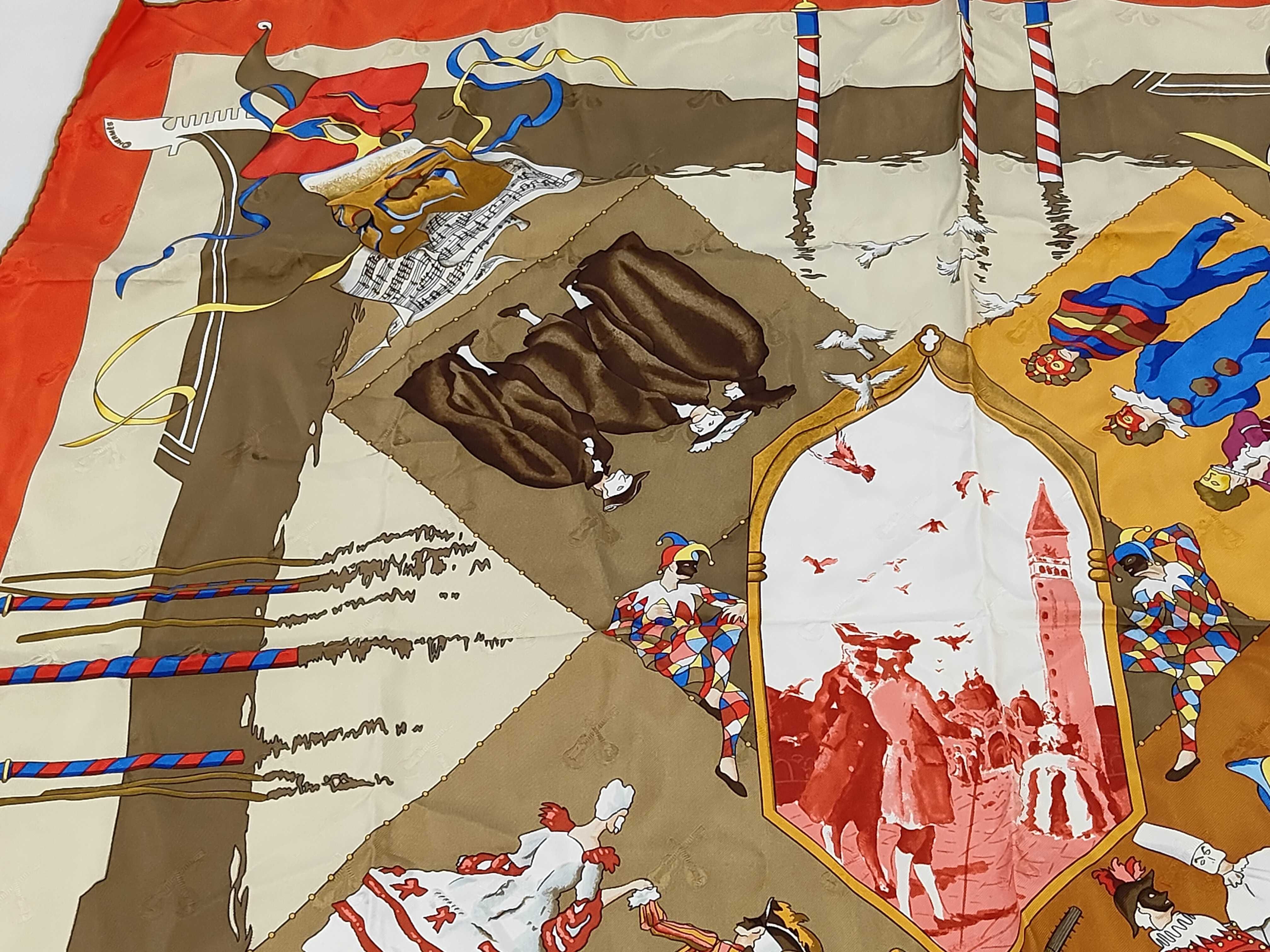 Hermes Le Carnaval de Venise Jacquard Silk Scarf