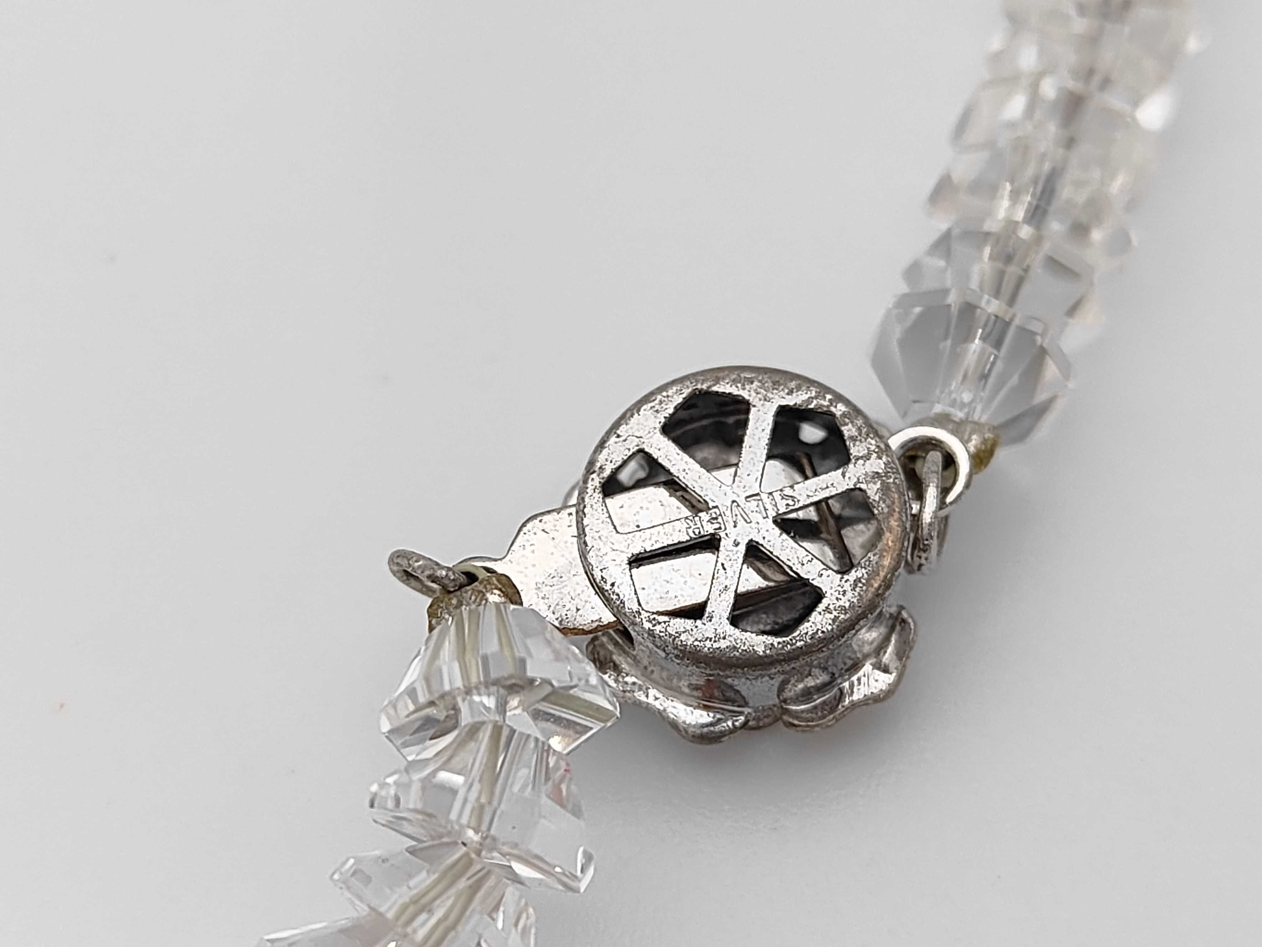 Graduated Faceted Quartz Beaded Necklace with Silver Clasp