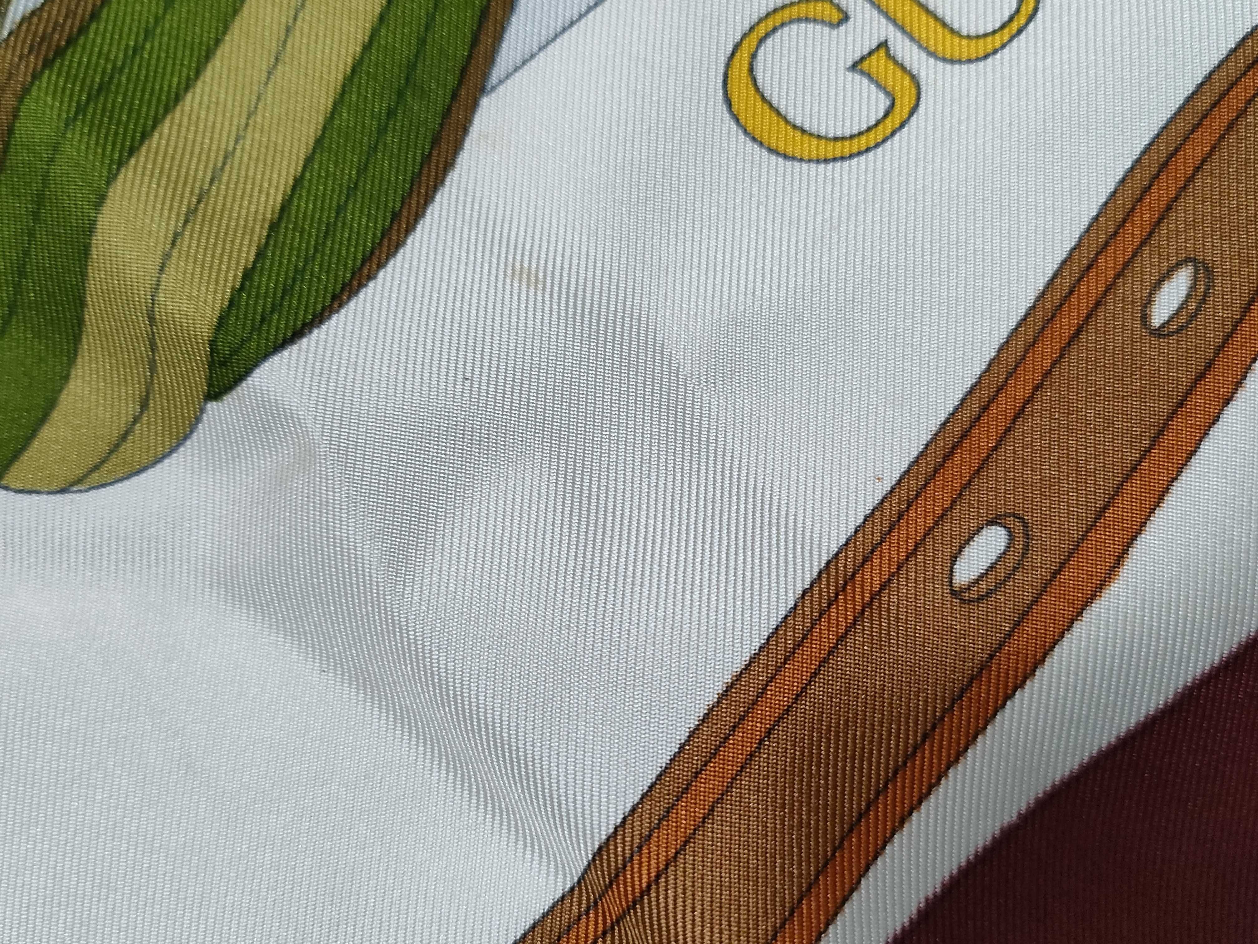 Vintage Gucci Silk Scarf with Waterfowl Hunting Motif