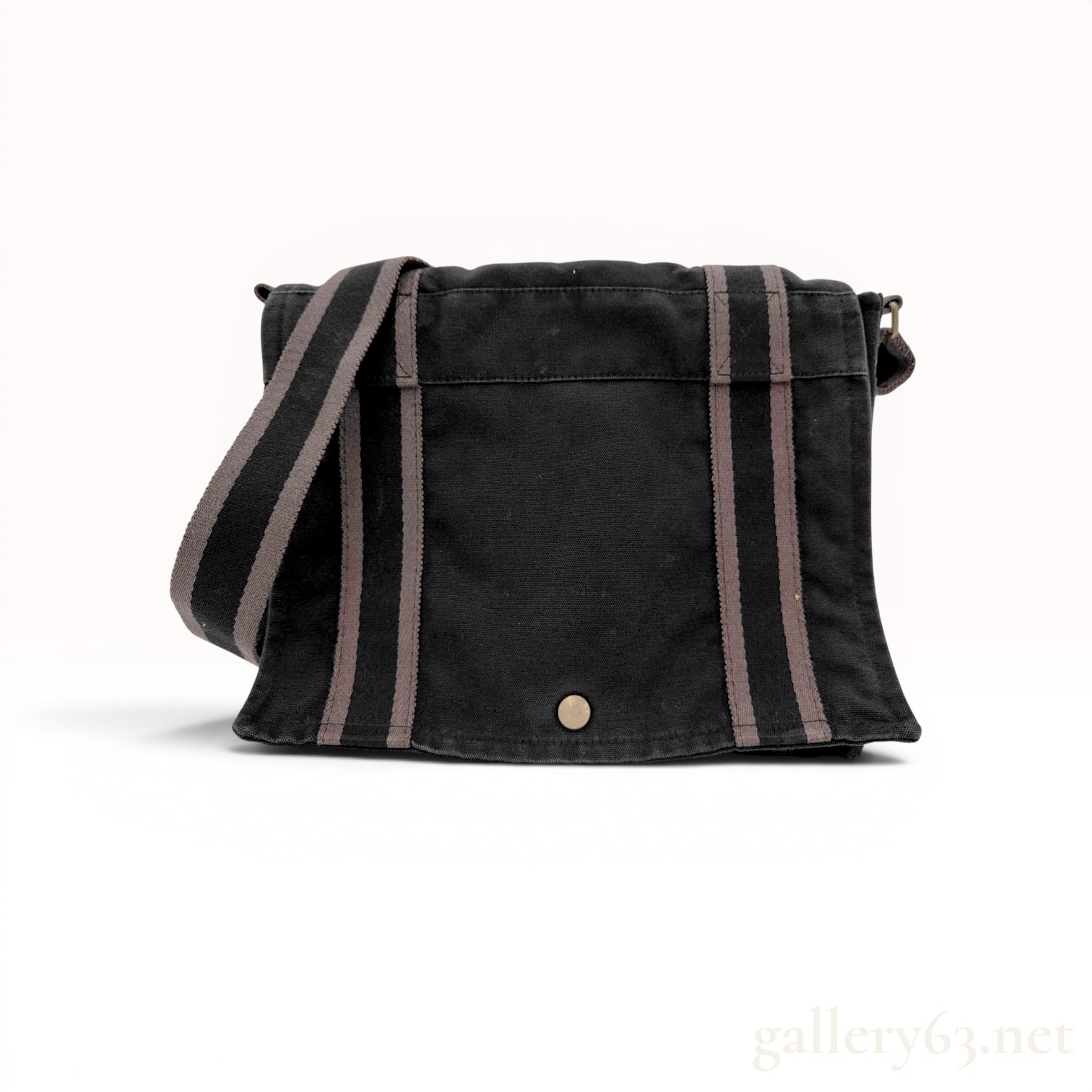 Hermes Herline Black Canvas Messenger Bag