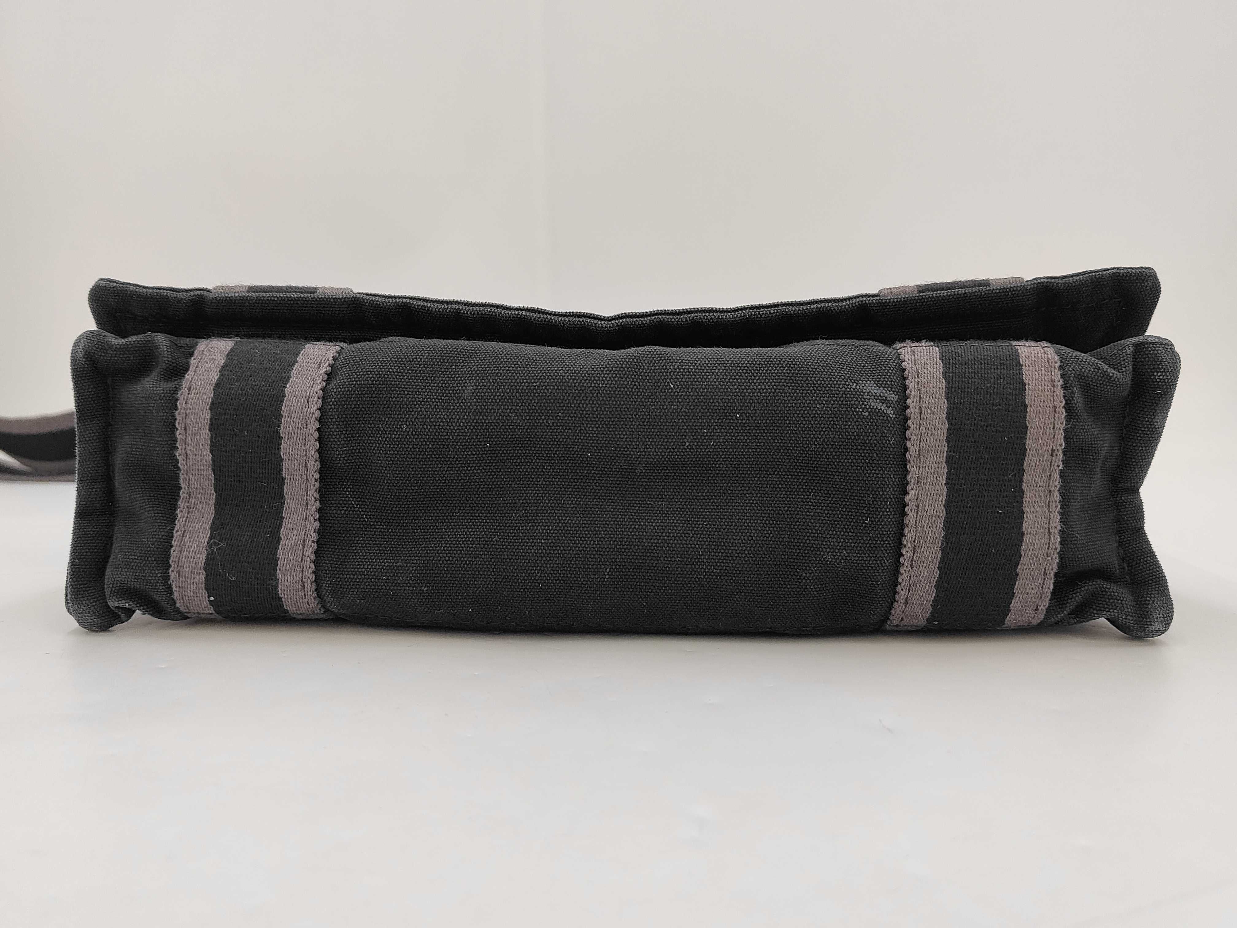 Hermes Herline Black Canvas Messenger Bag
