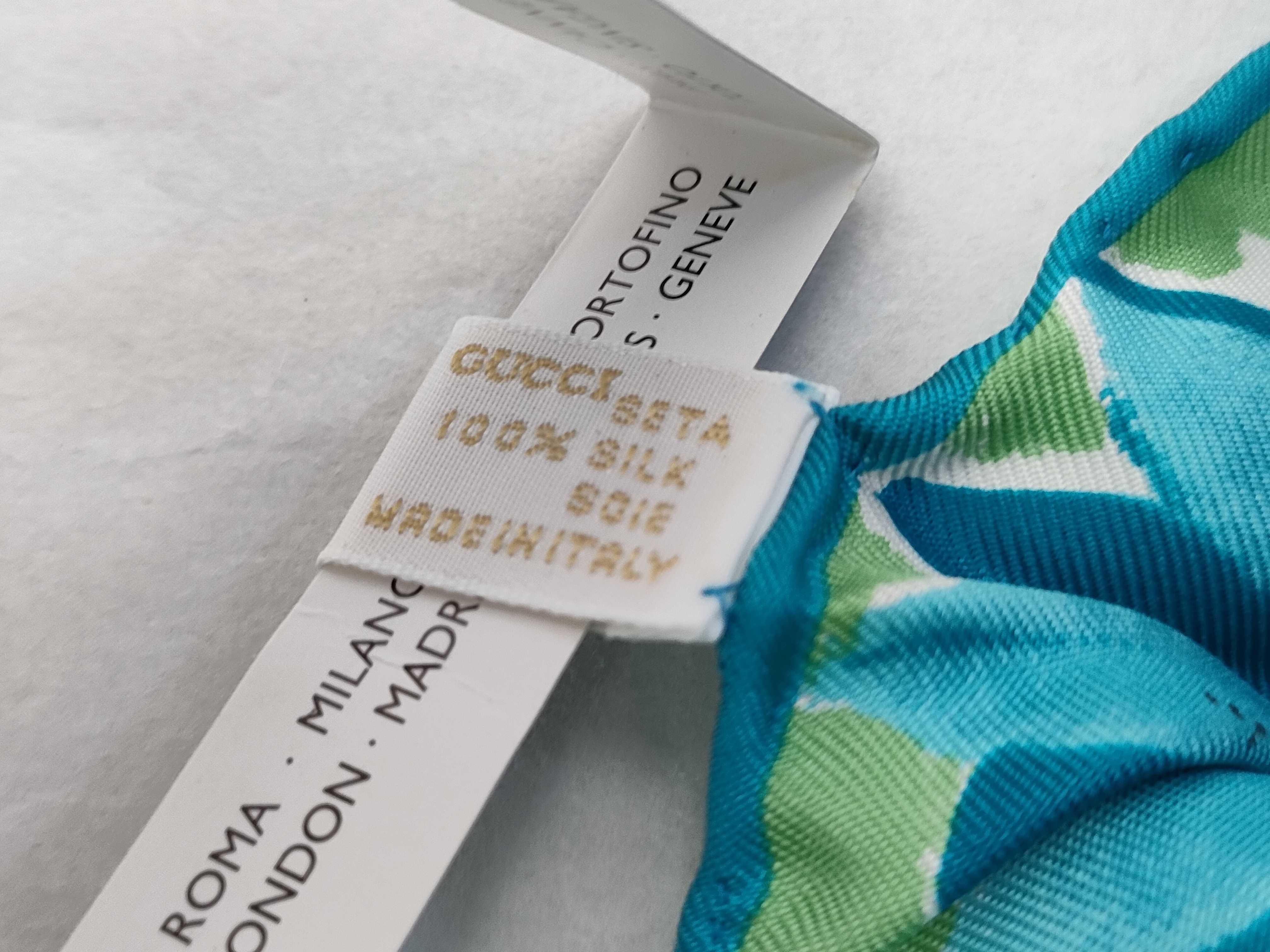 Gucci Silk Floral Grid Pattern Square Scarf