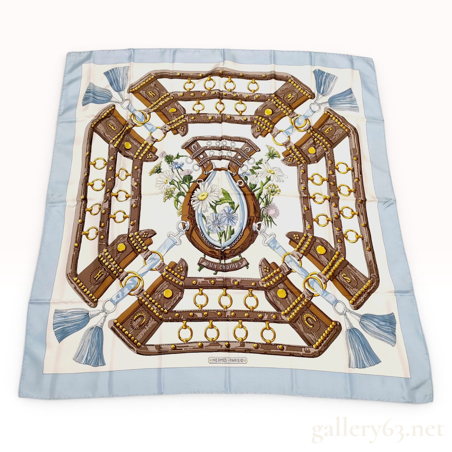 Hermes Aux Champs Silk Twill Scarf