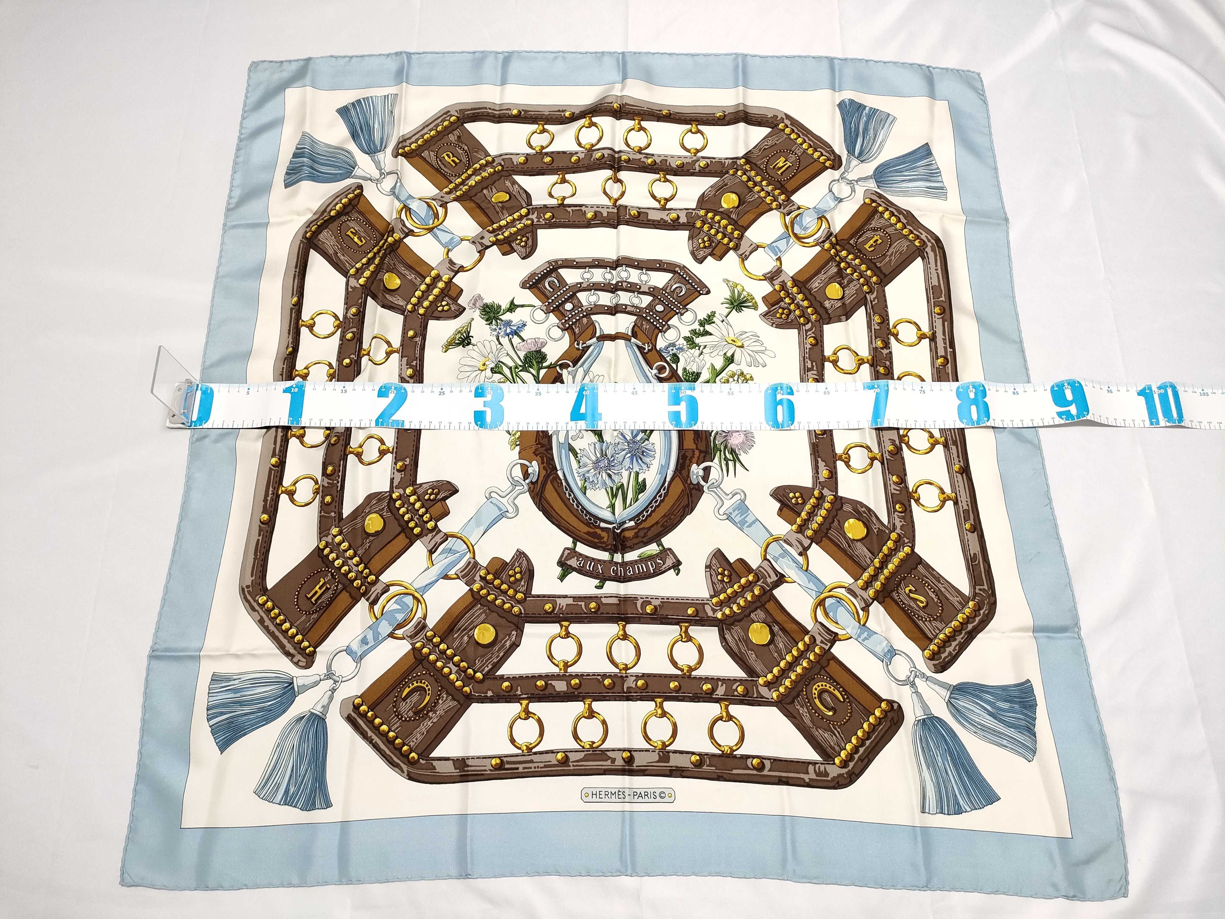 Hermes Aux Champs Silk Twill Scarf