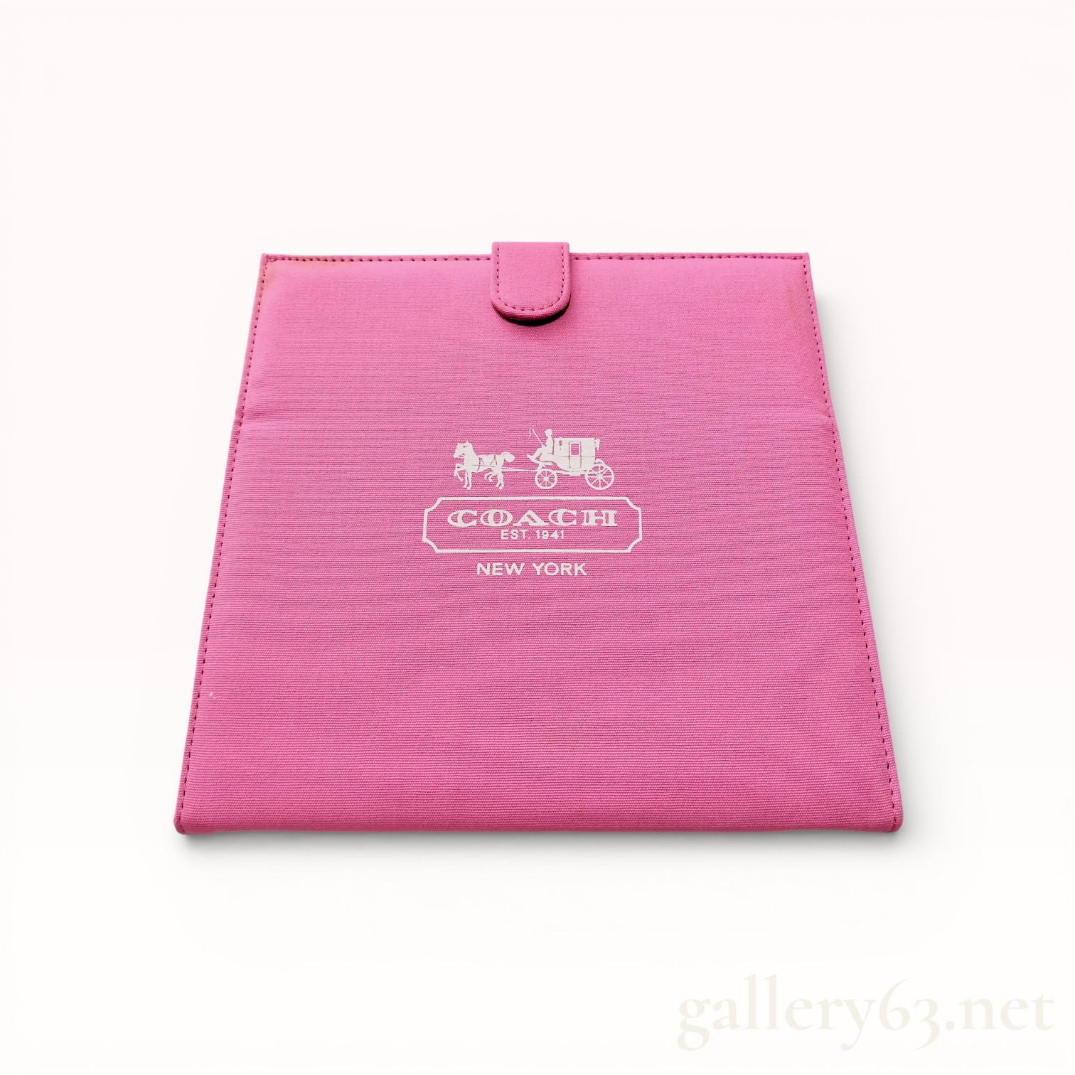 Coach Pink Canvas Folding Travel Vanity Mirror