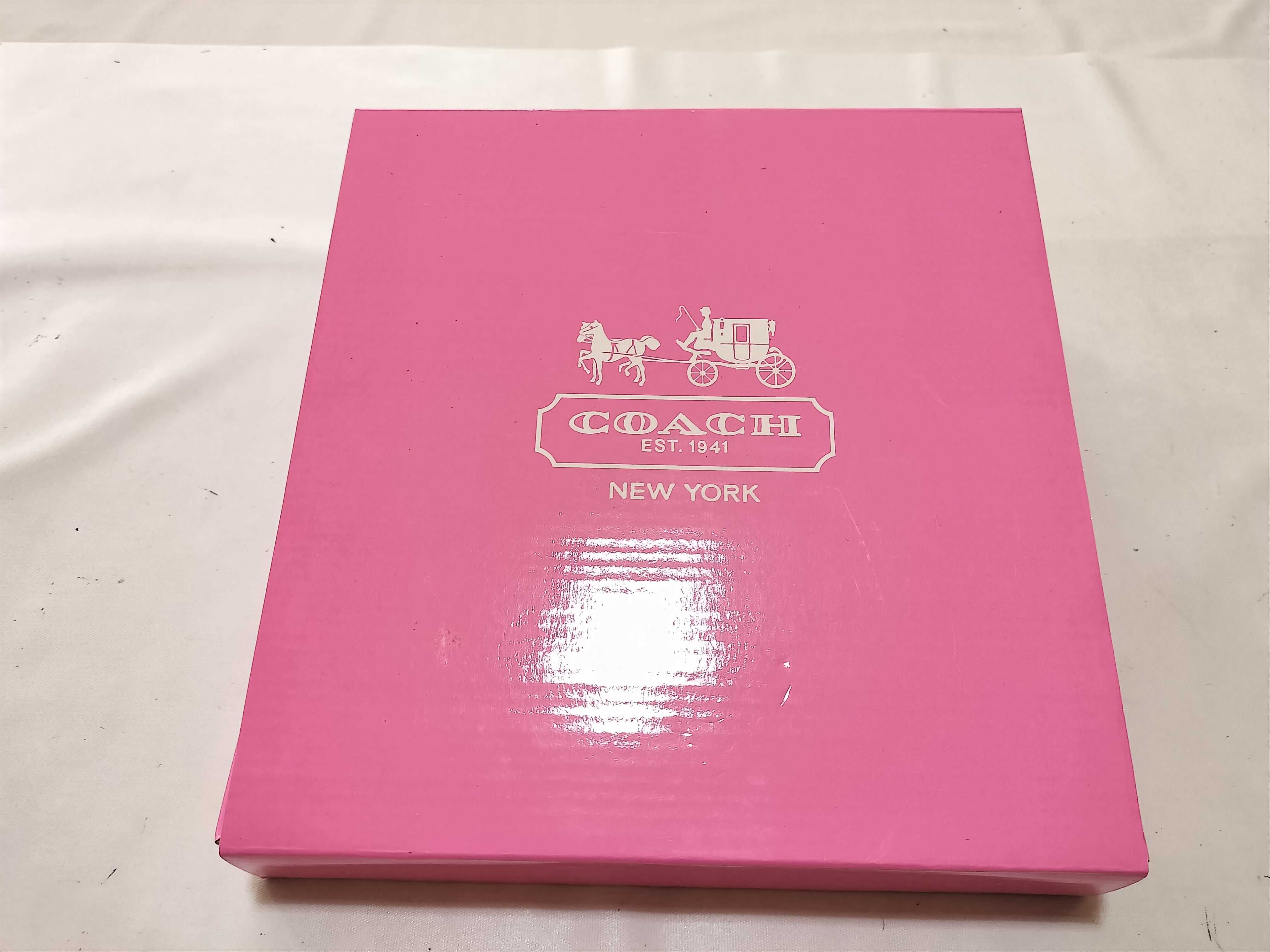 Coach Pink Canvas Folding Travel Vanity Mirror