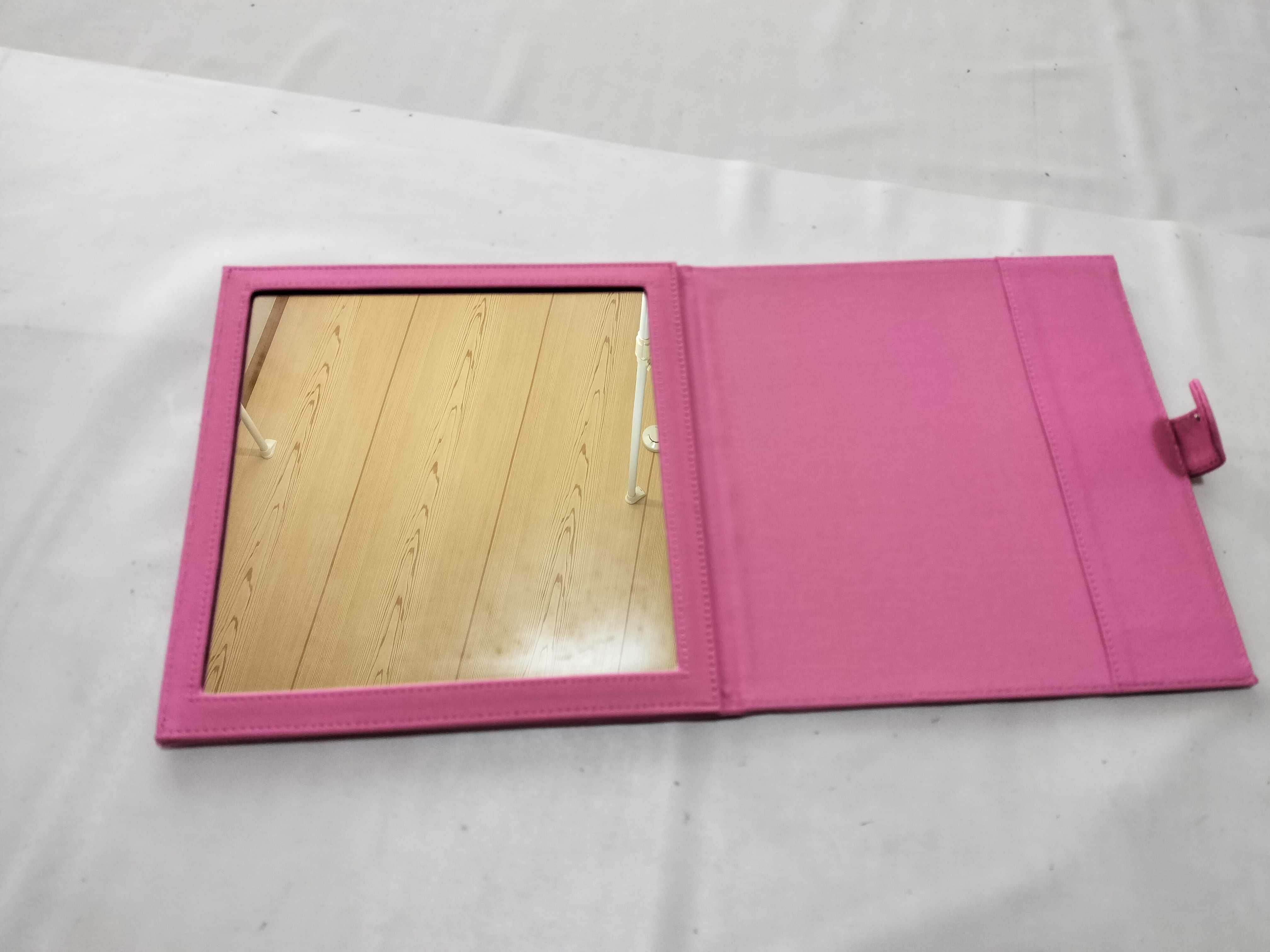 Coach Pink Canvas Folding Travel Vanity Mirror