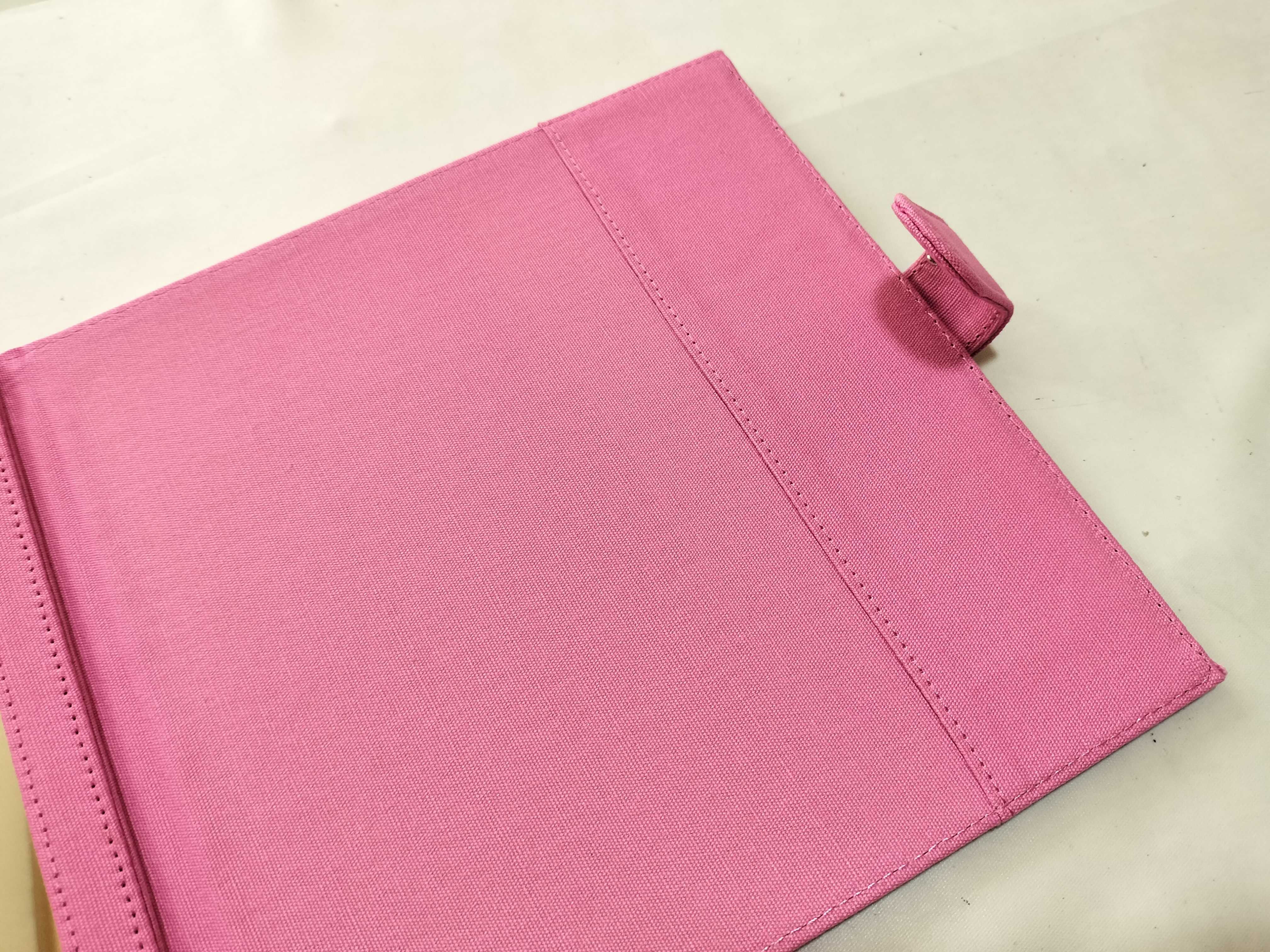 Coach Pink Canvas Folding Travel Vanity Mirror