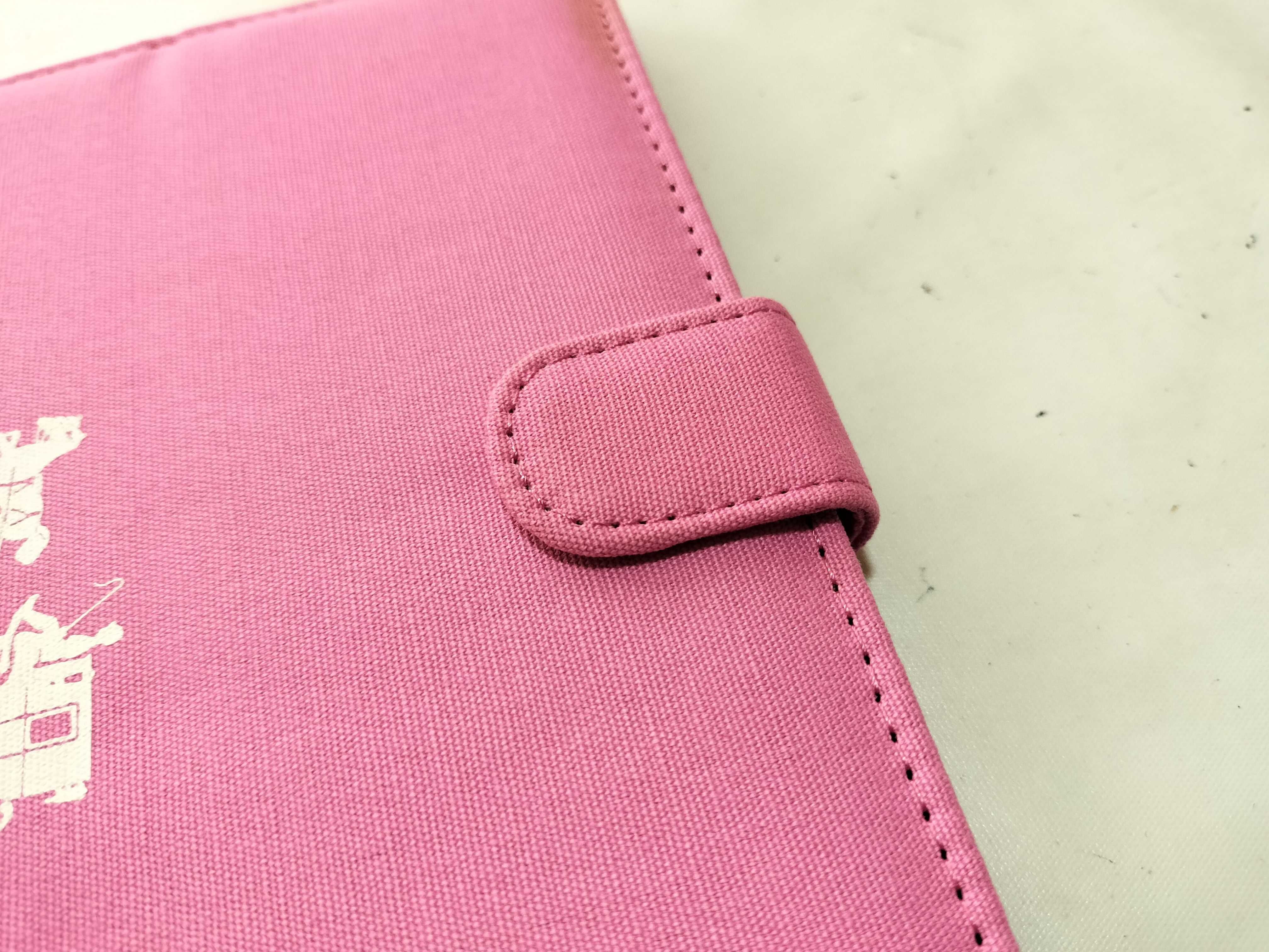 Coach Pink Canvas Folding Travel Vanity Mirror