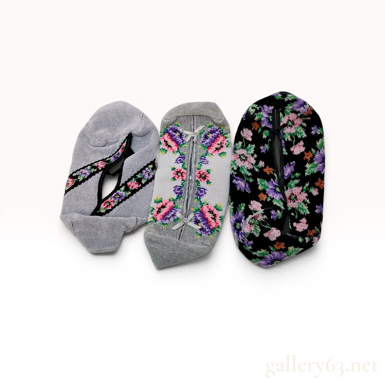 A Trio of Feiler Floral Chenille Tissue Box Covers